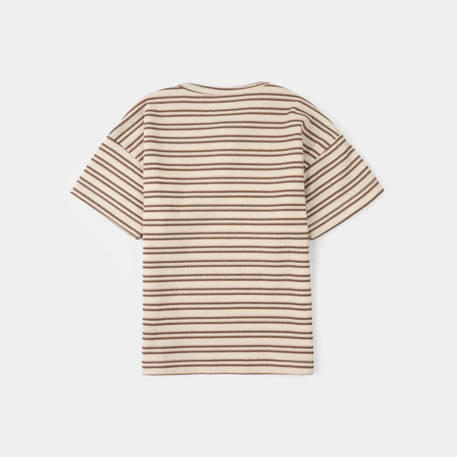 Infant Boys Yarn Dyed Round Neck T-Shirt - Brown - Image 5