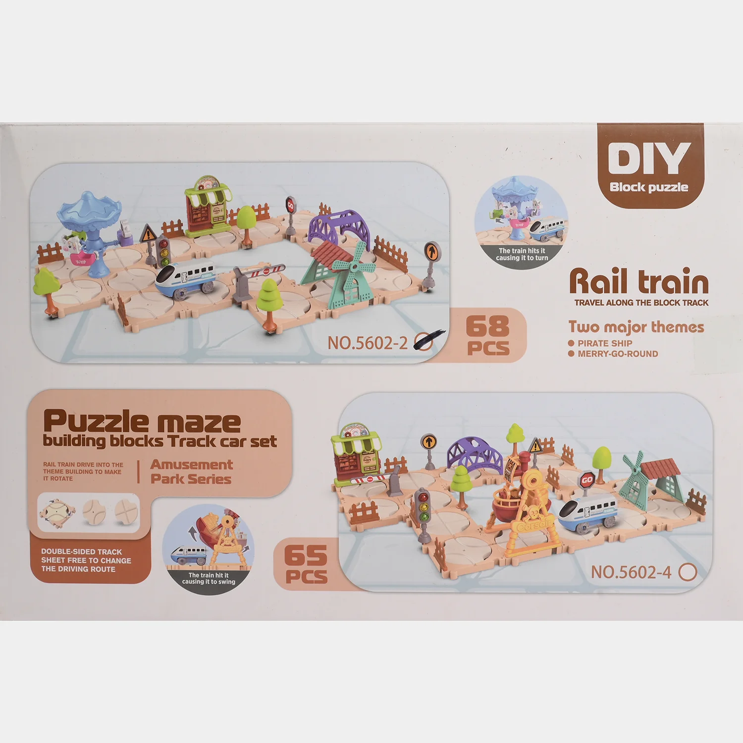 DIY Block Puzzle Rail Train Set - Image 5