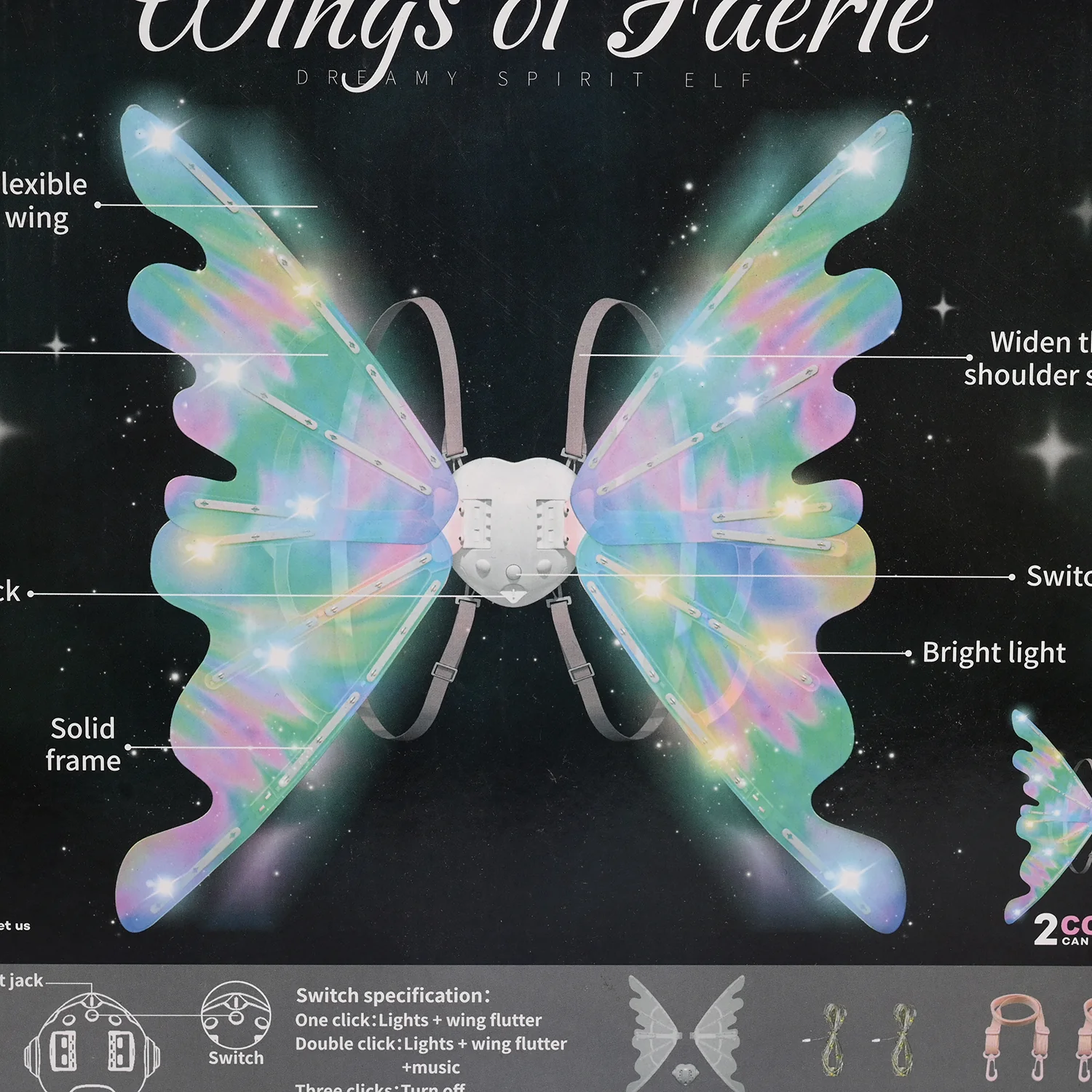 Electric Light-Up Fairy Wings - Image 3