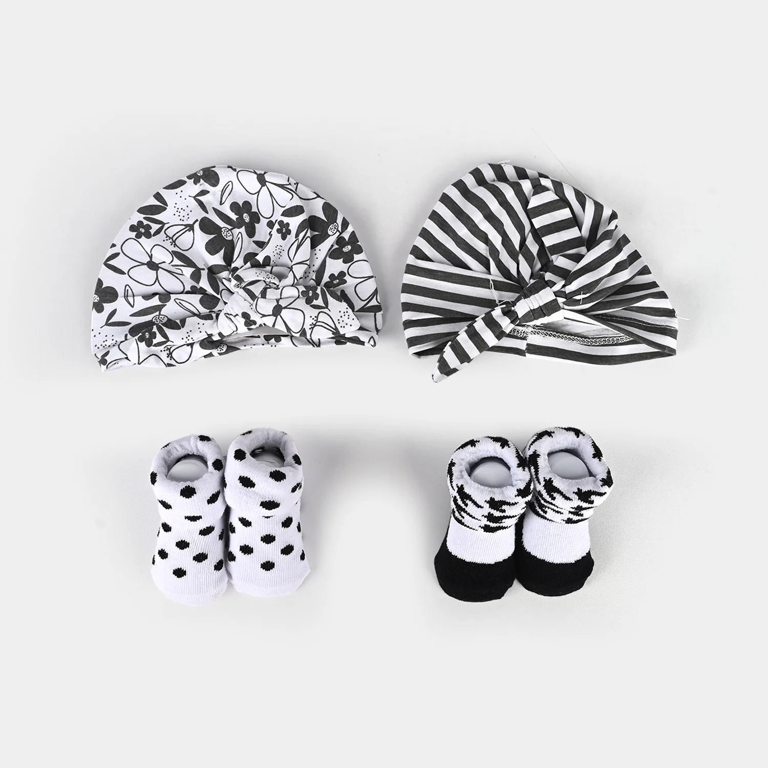 Newborn Baby Socks & Caps Set - Image 2