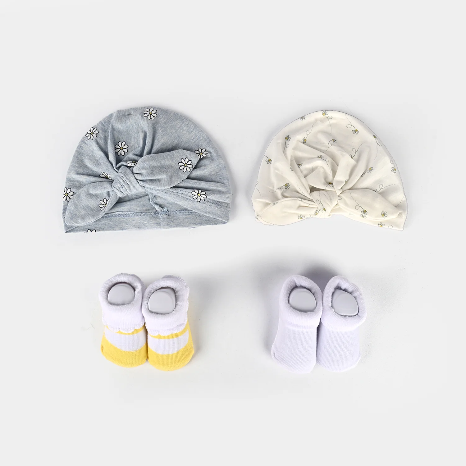 Newborn Baby Socks & Caps Set - Image 2