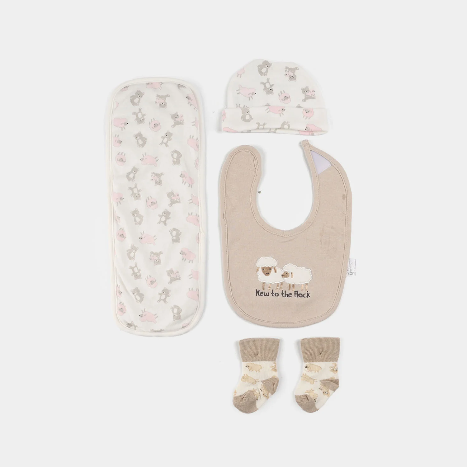 Baby Essentials Set Bib, Cap, & Socks - Image 2