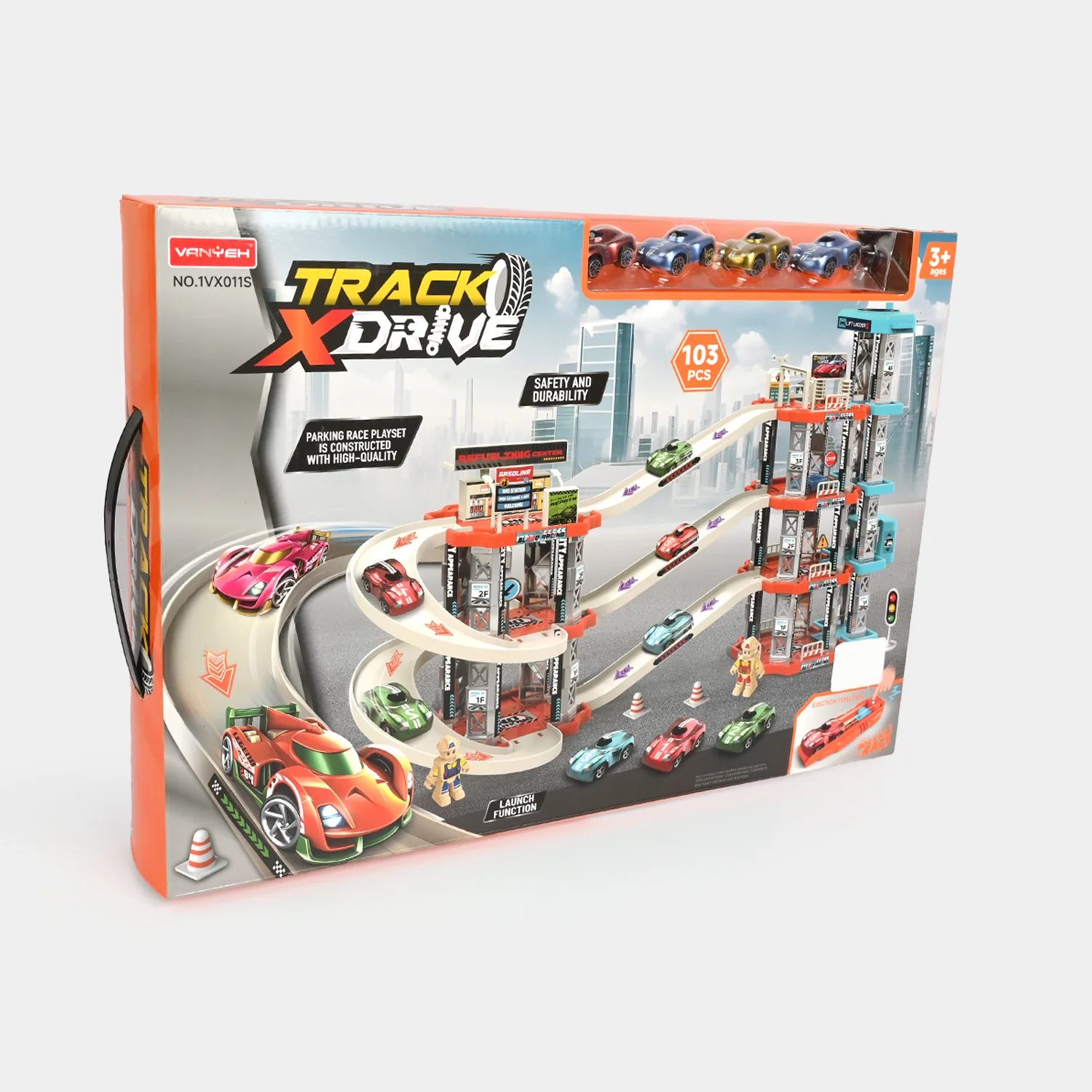 Track X-Drive Parking Garage Toy Playset