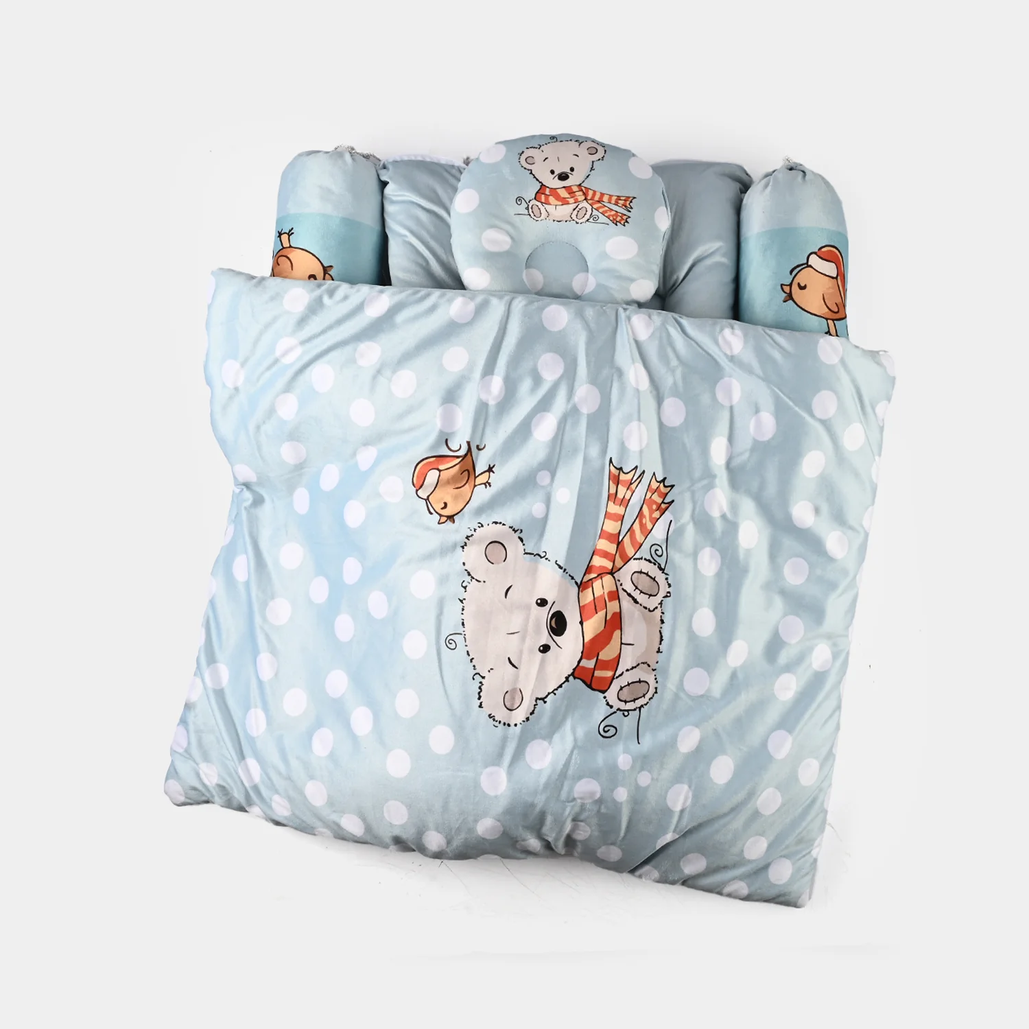Baby Sleeping Bedding Set with Pillow & Bolsters - Image 2