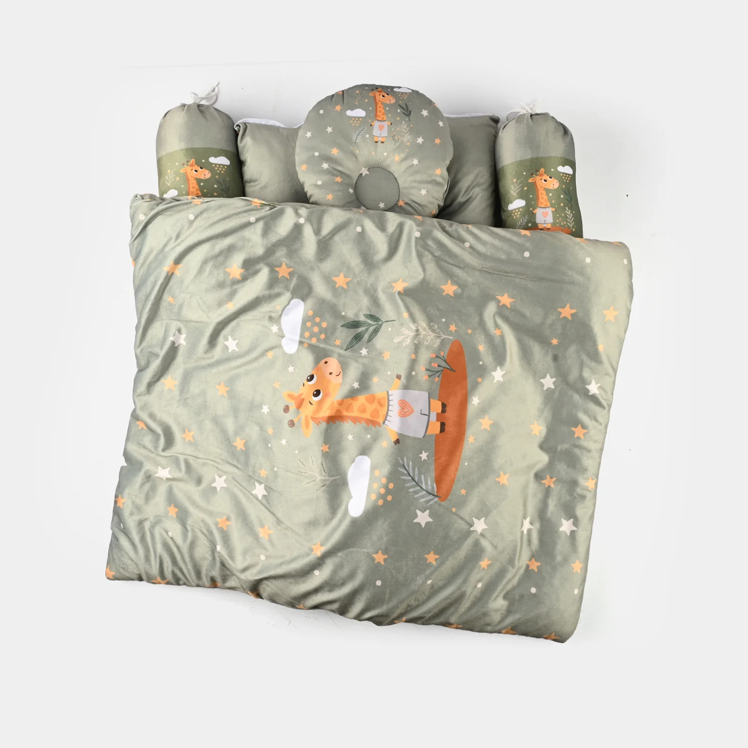 Baby Sleeping Bedding Set with Pillow & Bolsters - Image 2