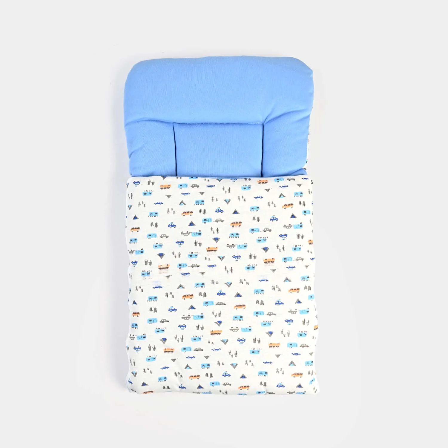 Baby Carry Nest Printed -White Blue Small Car - Image 2