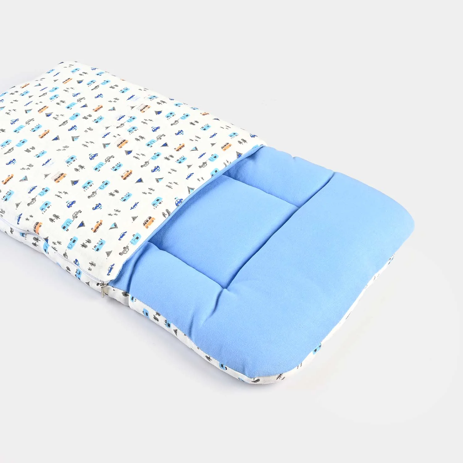 Baby Carry Nest Printed -White Blue Small Car - Image 4