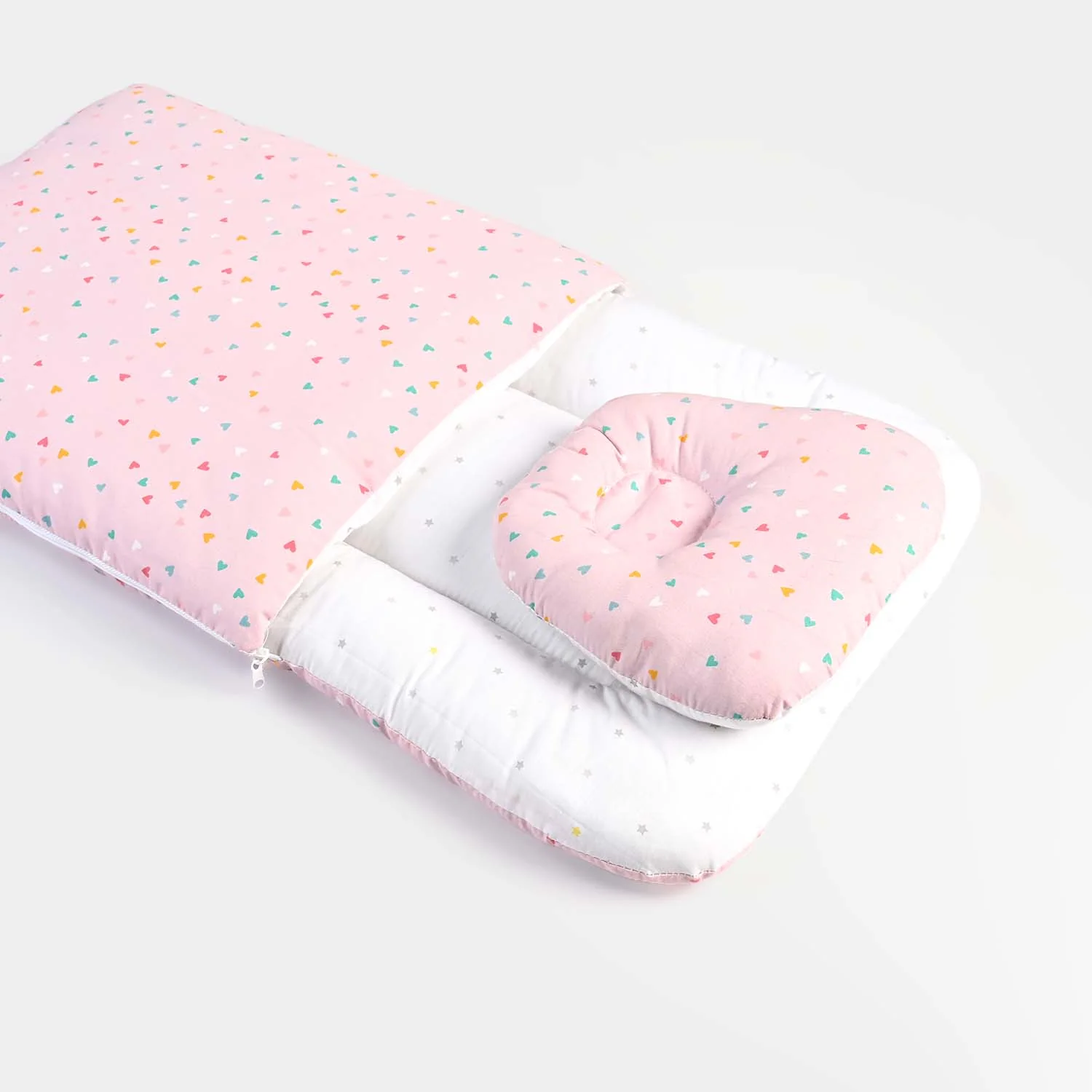 Baby Carry Nest with Head Pillow 1339 Pink - Image 4