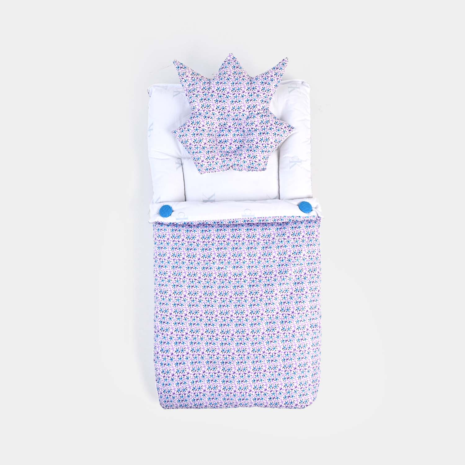 Baby Carry Nest with Head Pillow 1339 White Purple - Image 3