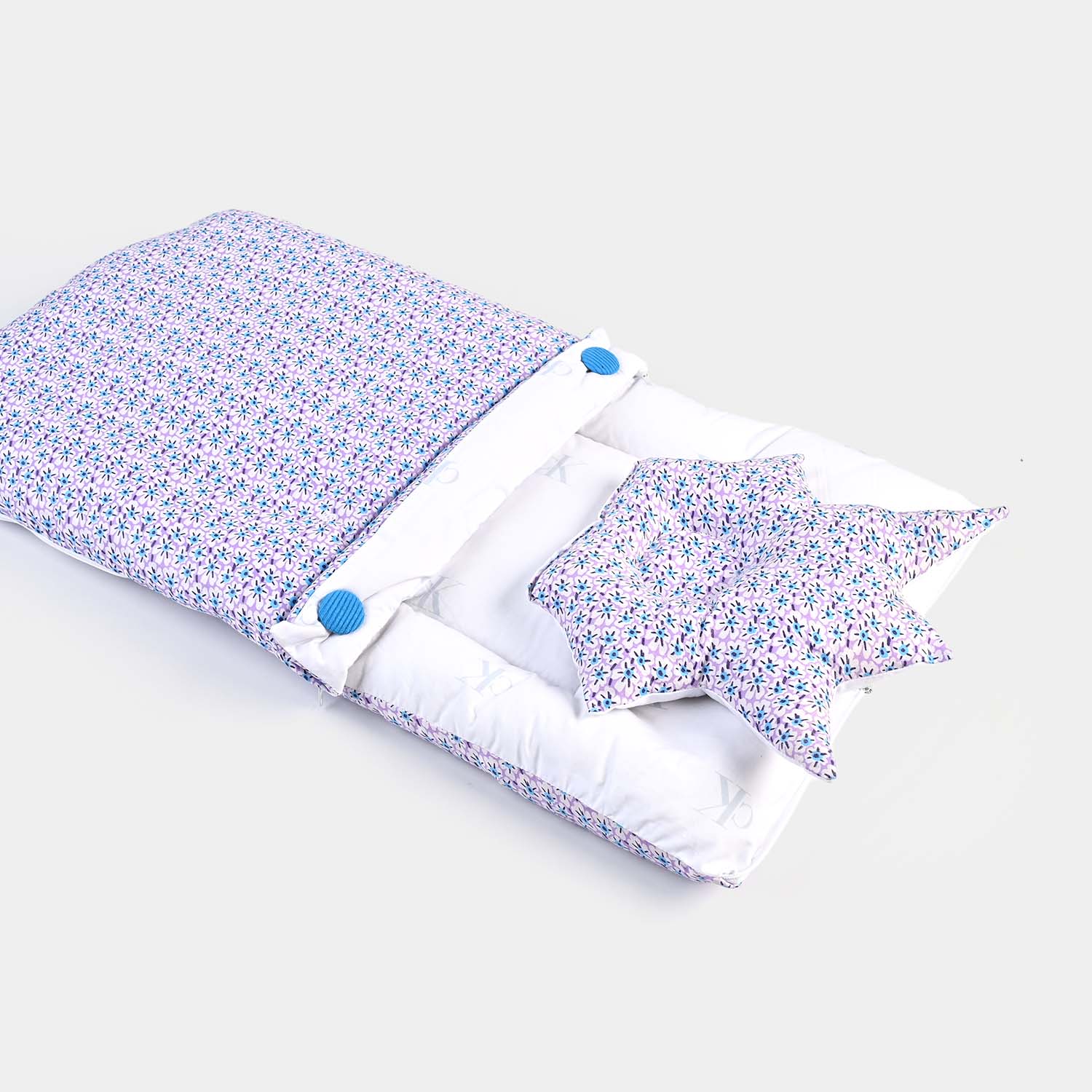 Baby Carry Nest with Head Pillow 1339 White Purple - Image 5