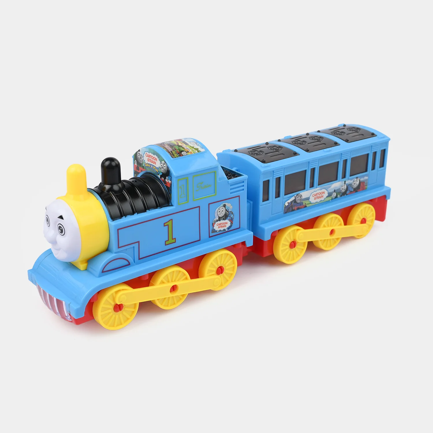 Cartoon Train Toy with Light & Sound for Kids