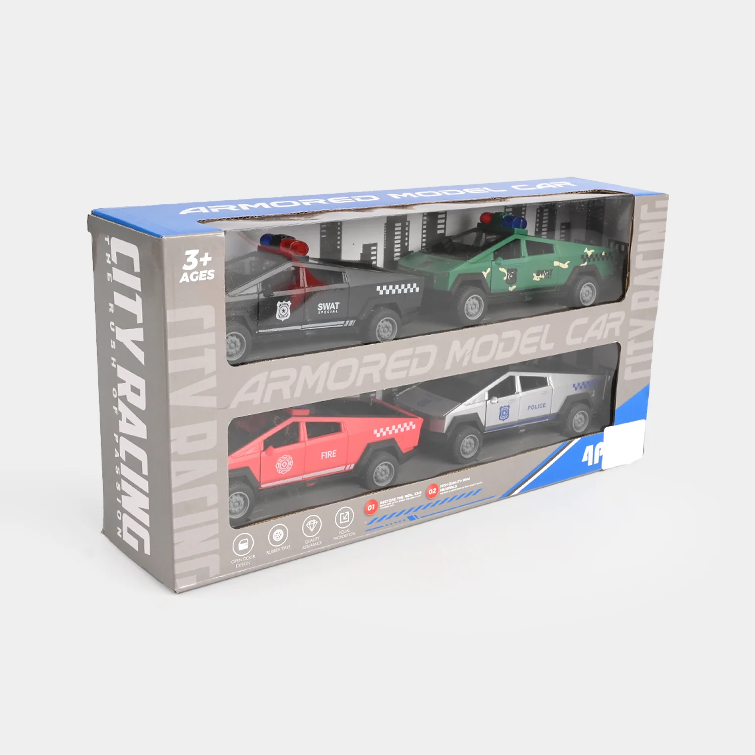 City Racing Armored Model Car Set for Kids - Image 4