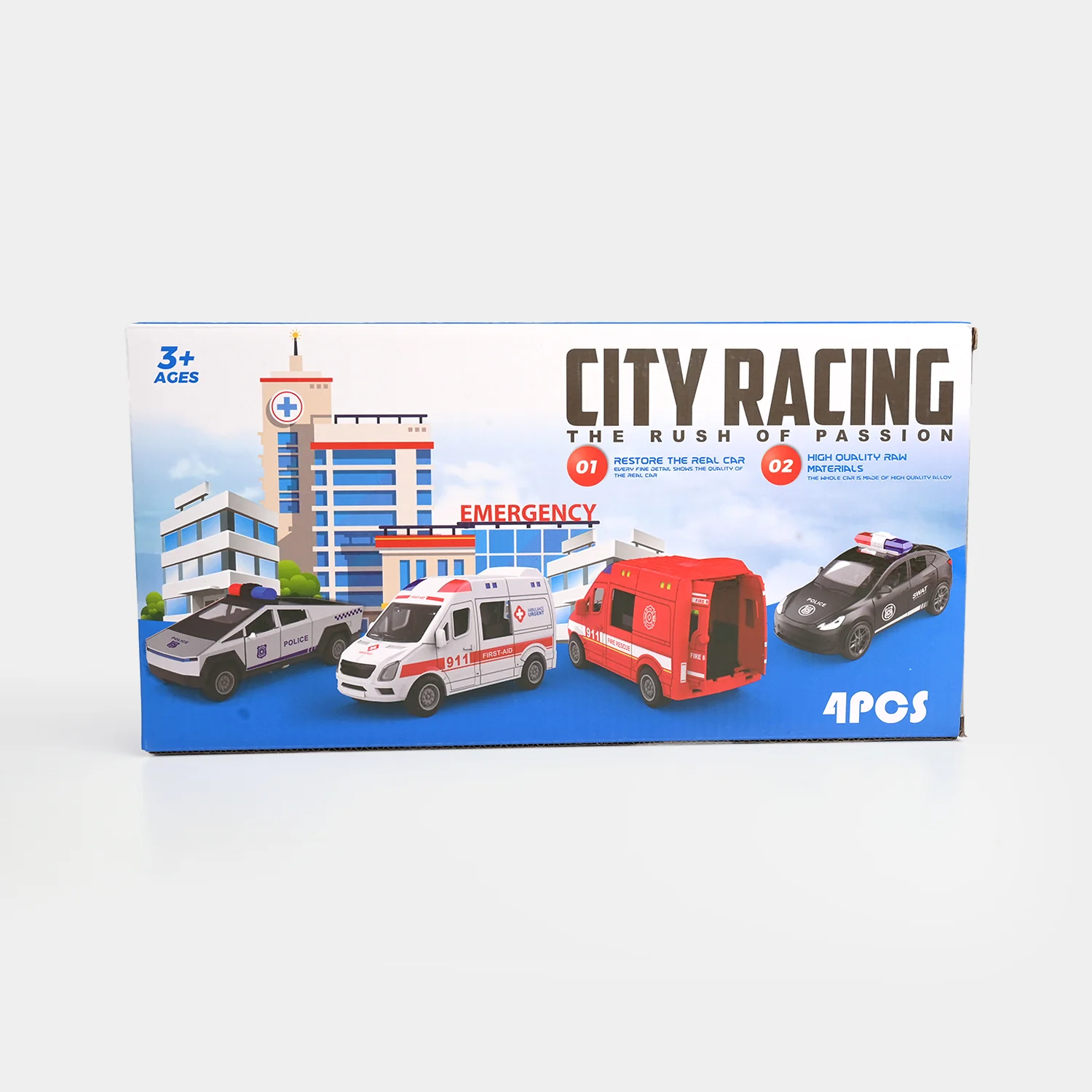 City Racing Armored Model Car Set for Kids - Image 9