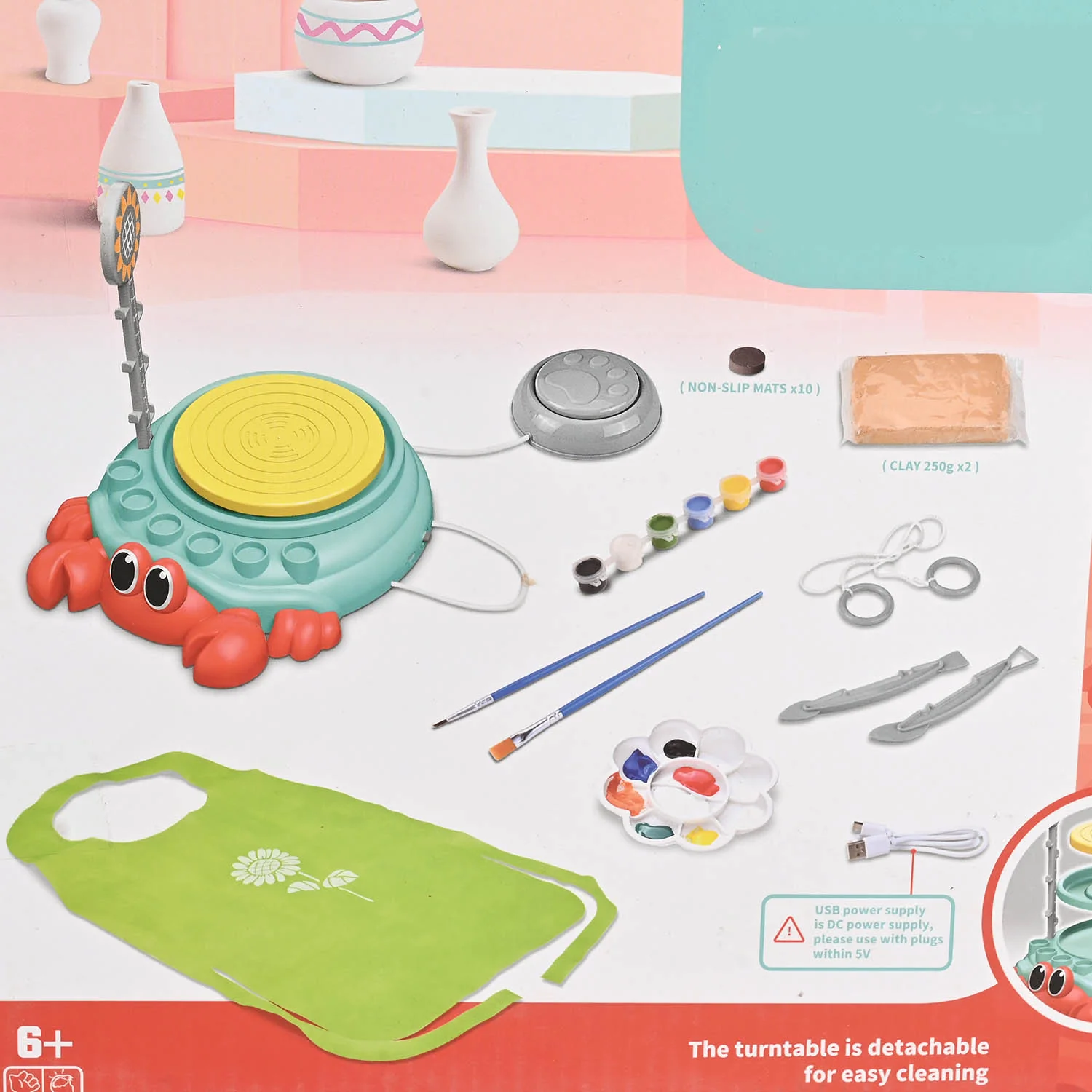 Kids Pottery Wheel Creative Play Set - Image 2