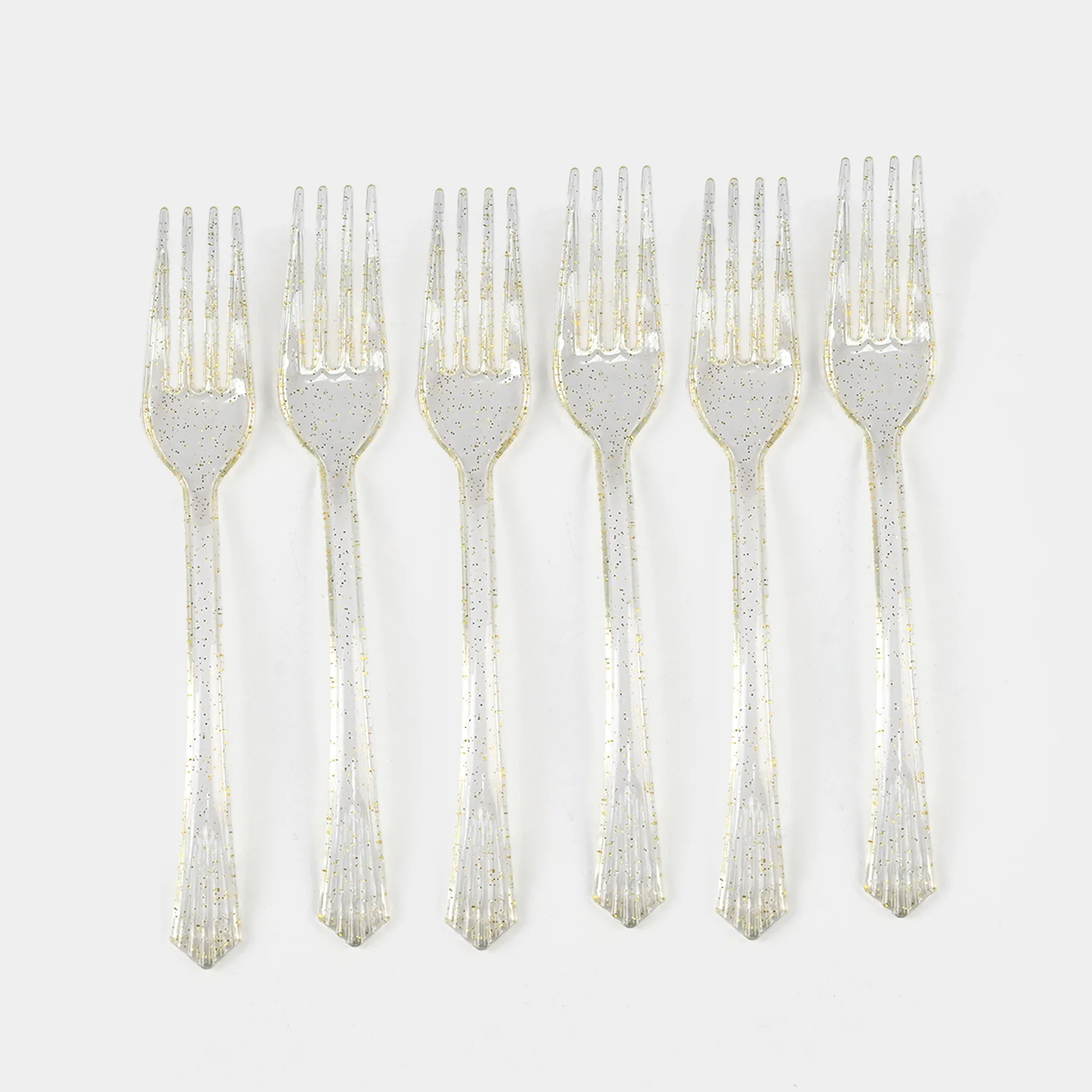 Party Plastic Mini Crystal Forks (Disposable) - Transparent - Image 2