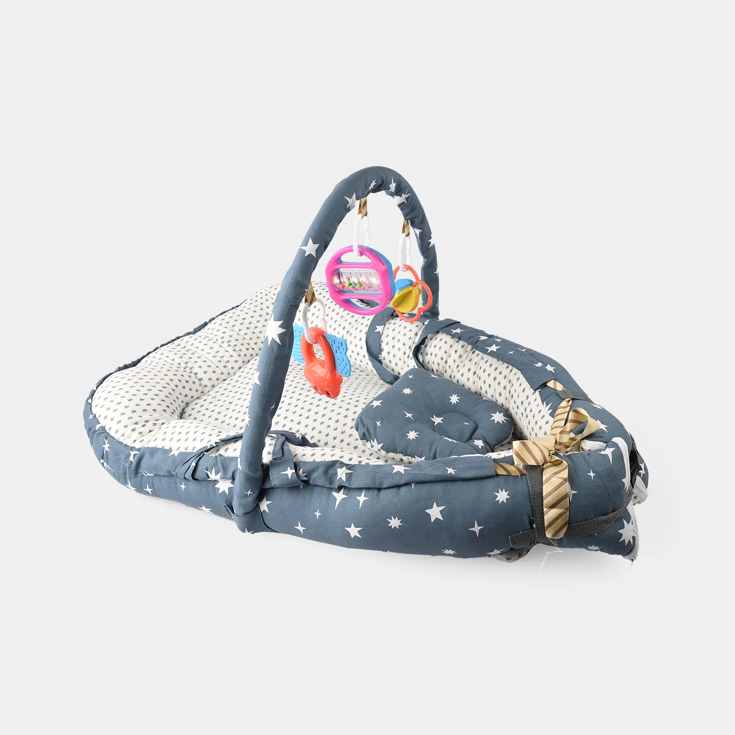 Baby Bed Nest with Toy Bar | 772 Blue - Image 3