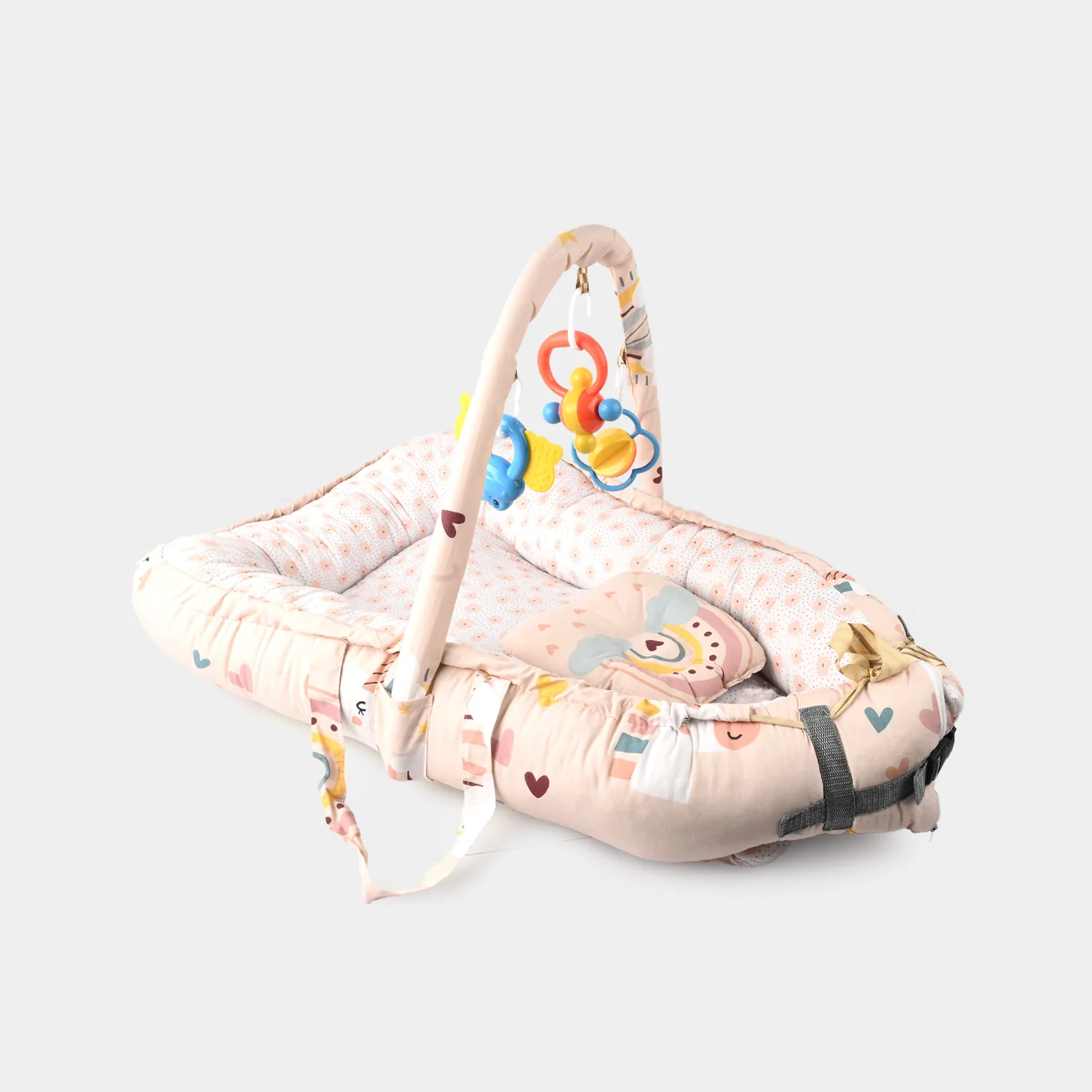 Baby Bed Nest with Toy Bar | 772 Peach - Image 3
