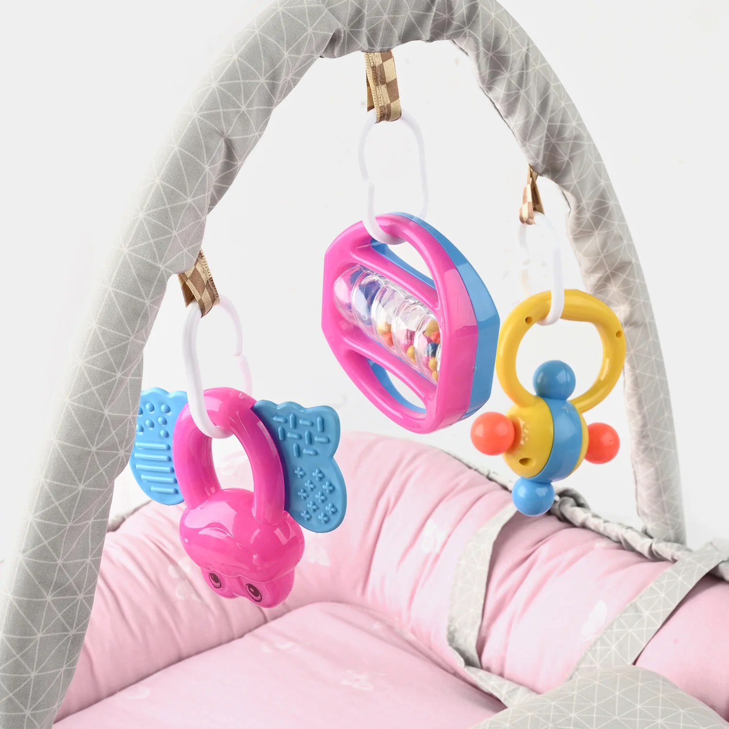 Baby Bed Nest with Toy Bar | 772 Pink - Image 2