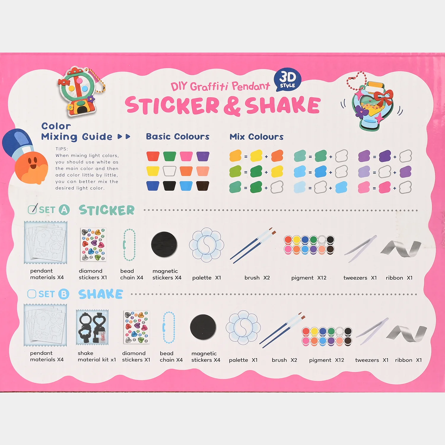 DIY 3D Sticker & Shake Pendant Set – 4-in-1 Craft Kit - Image 4