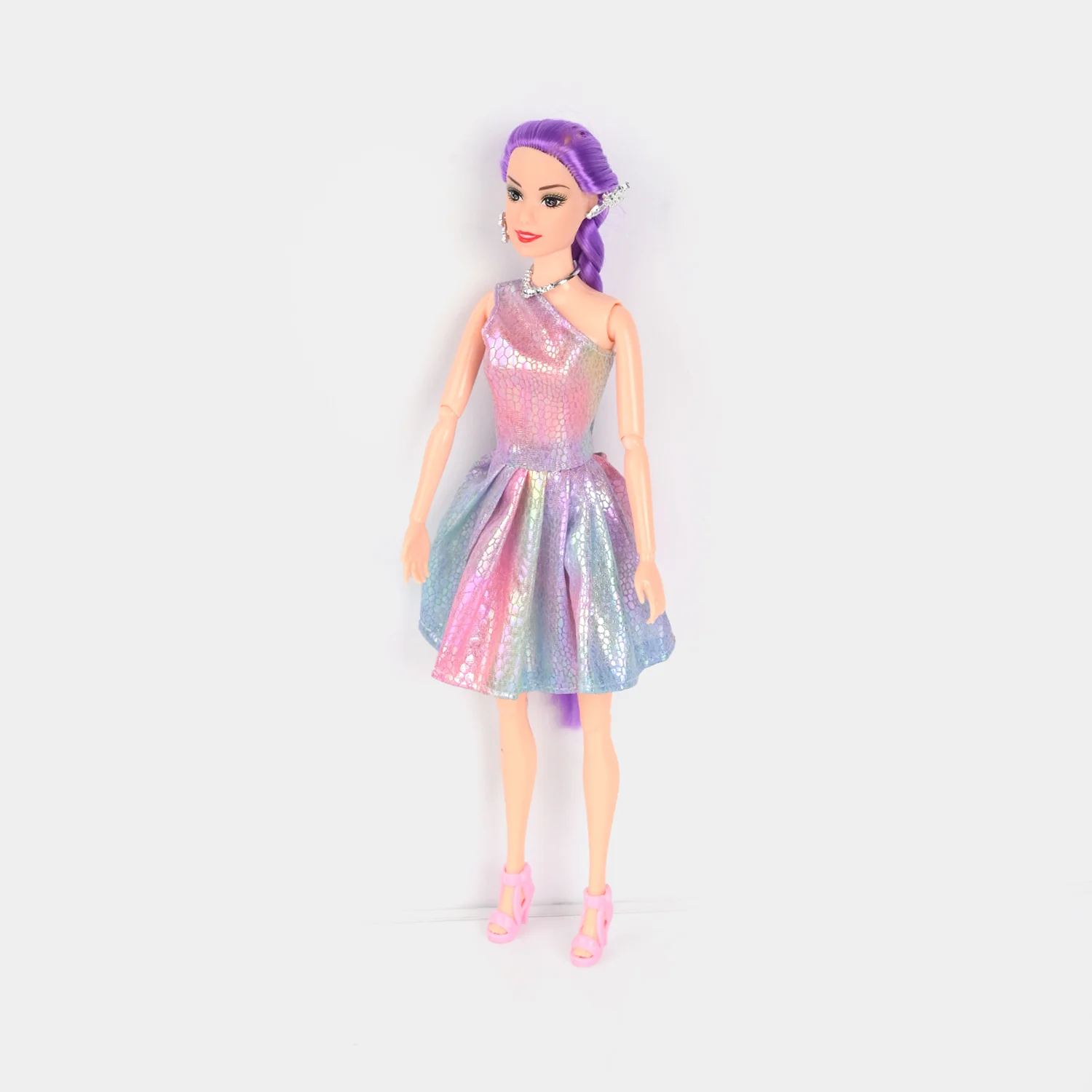 Fashion Doll with Shimmer Dress β Purple Hair