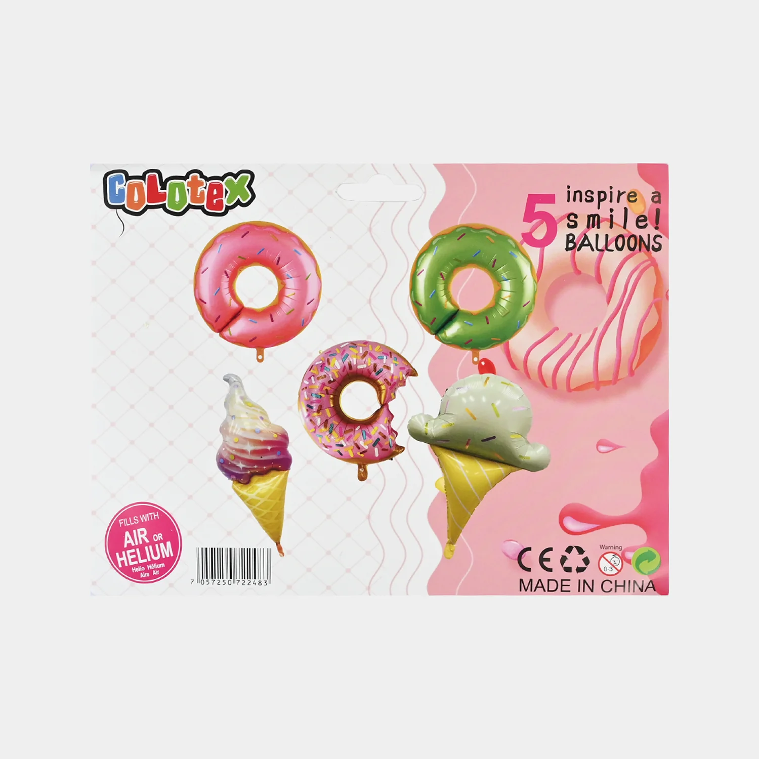 Donut & Cone Foil Balloon Set 5Pcs - Image 3
