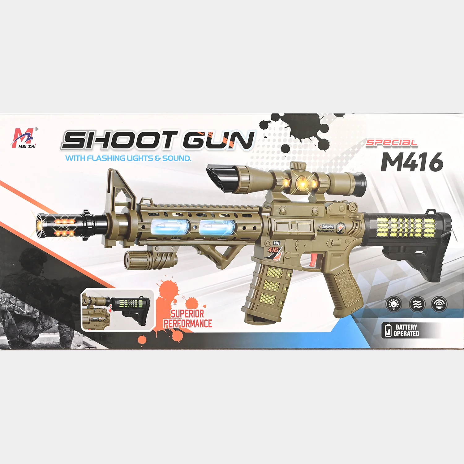 Battery-Operated Light & Sound Toy Gun - Image 6