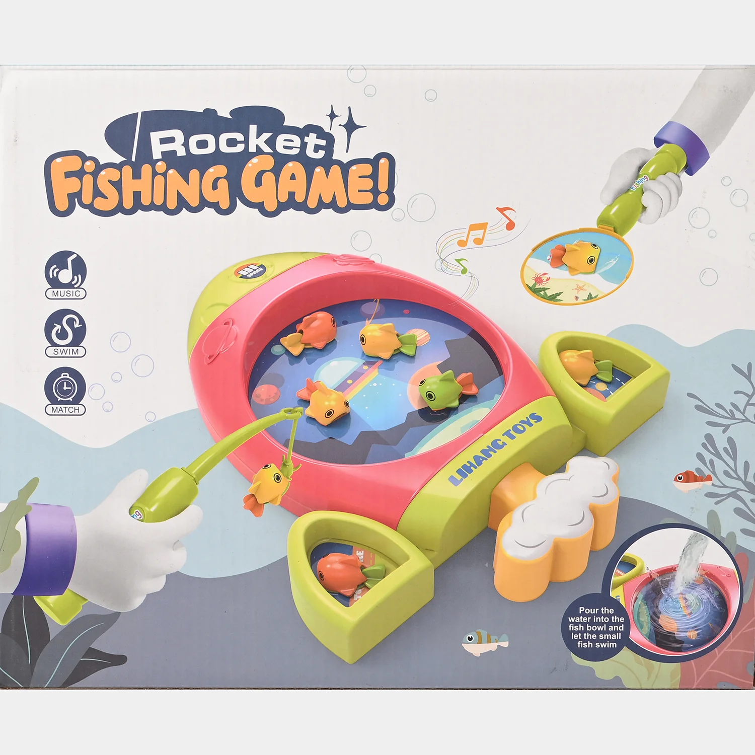 Electric Rocket Fishing Game – Musical Swimming Fish Catch & Match Toy - Image 6