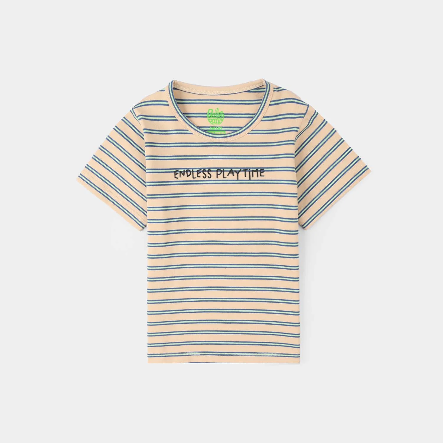 Infant Boys Yarn Dyed Round Neck T-Shirt - Brown - Image 2