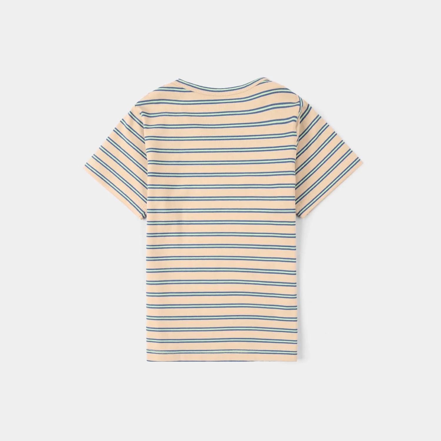 Infant Boys Yarn Dyed Round Neck T-Shirt - Brown - Image 5
