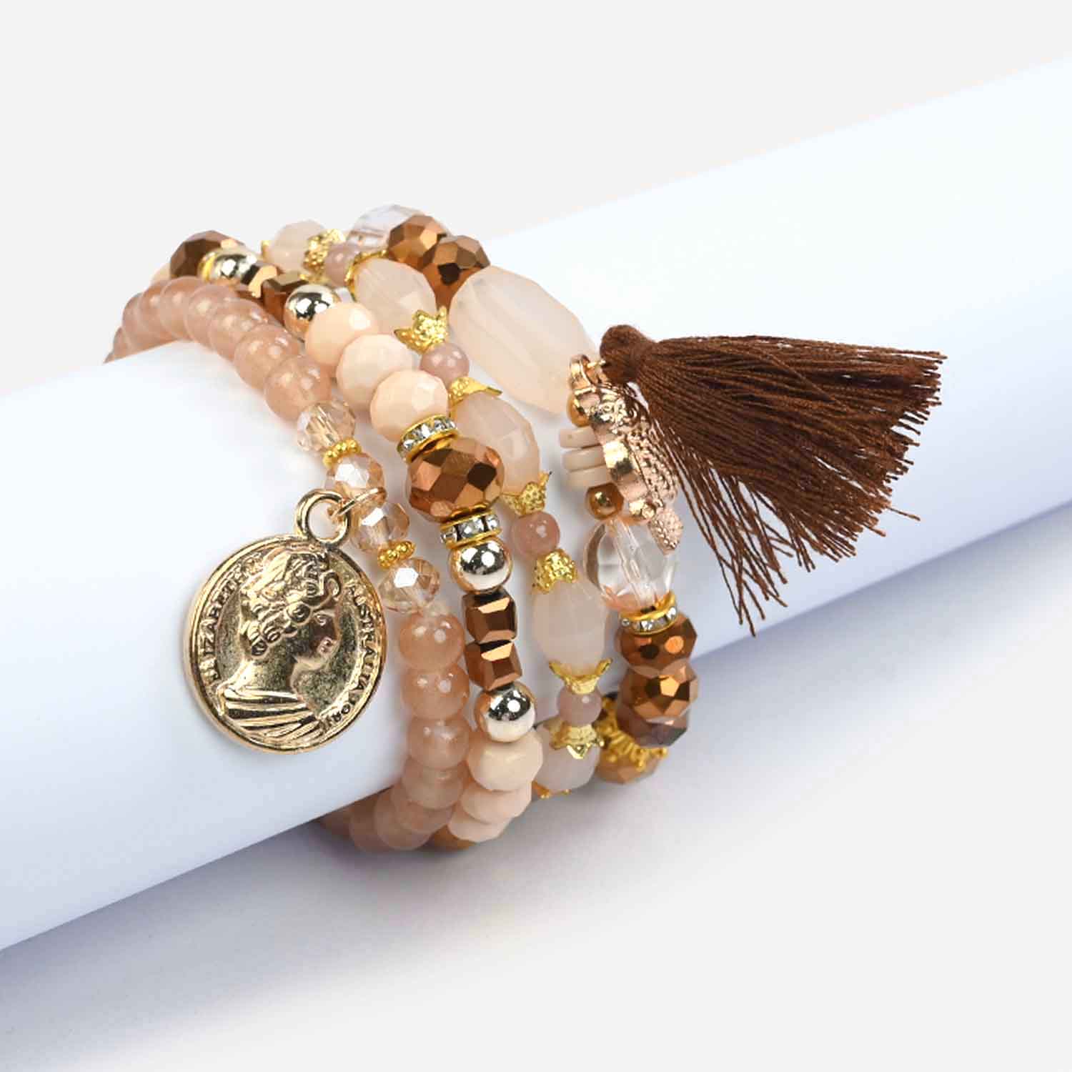 Fancy Crystal Beaded Bracelet for Girls