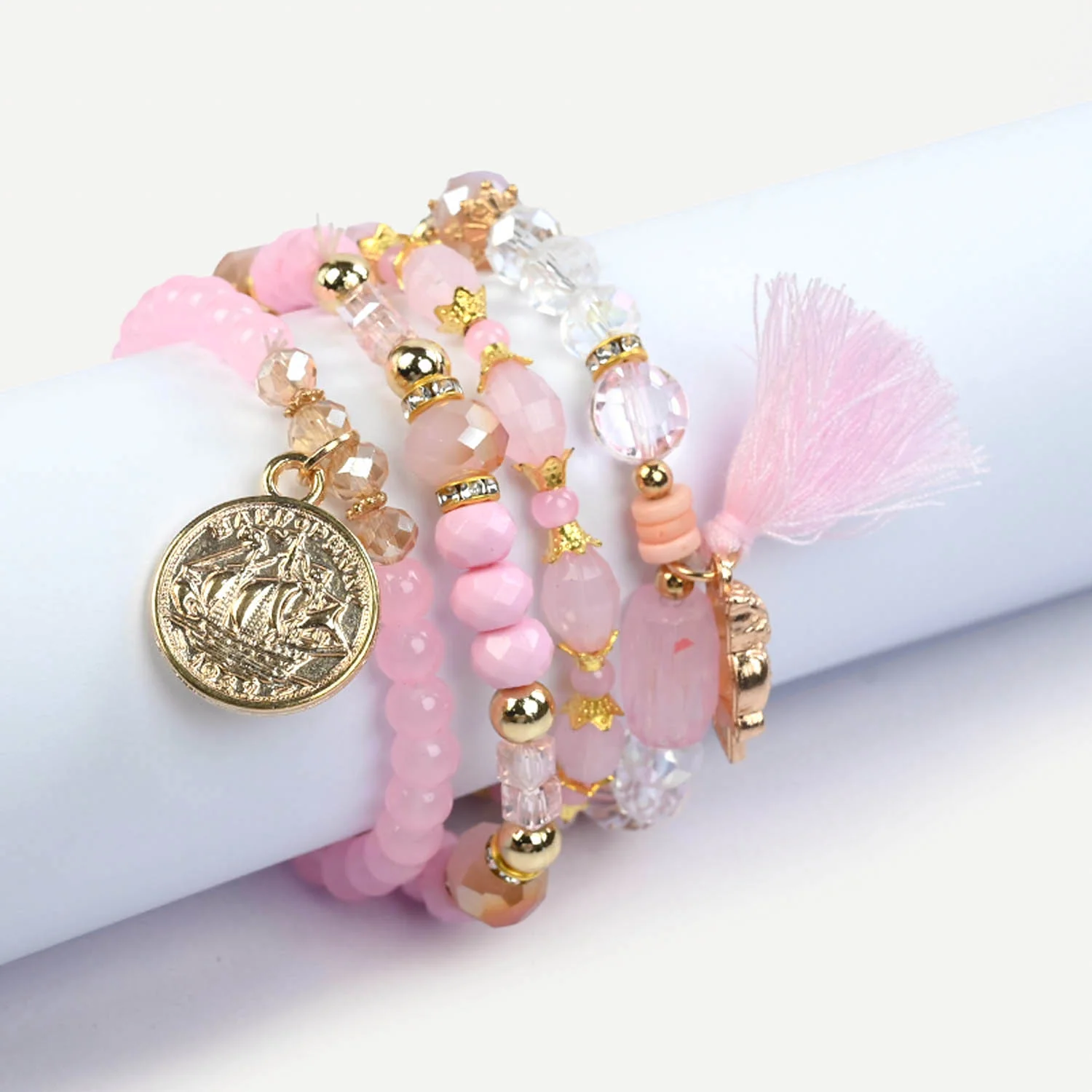 Fancy Crystal Beaded Bracelet for Girls