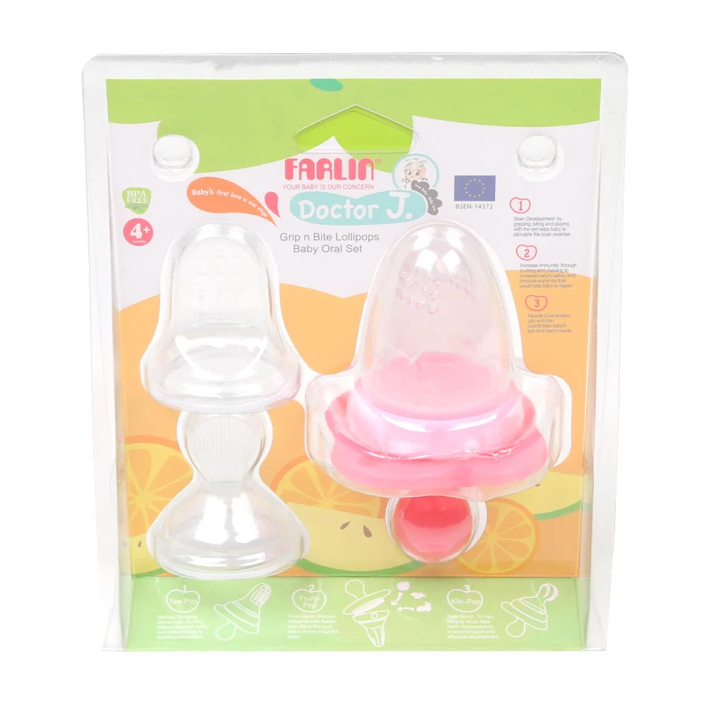 Farlin Grip N Bite Lolipop Baby Oral Set Bbc-003 - Pink - Image 2