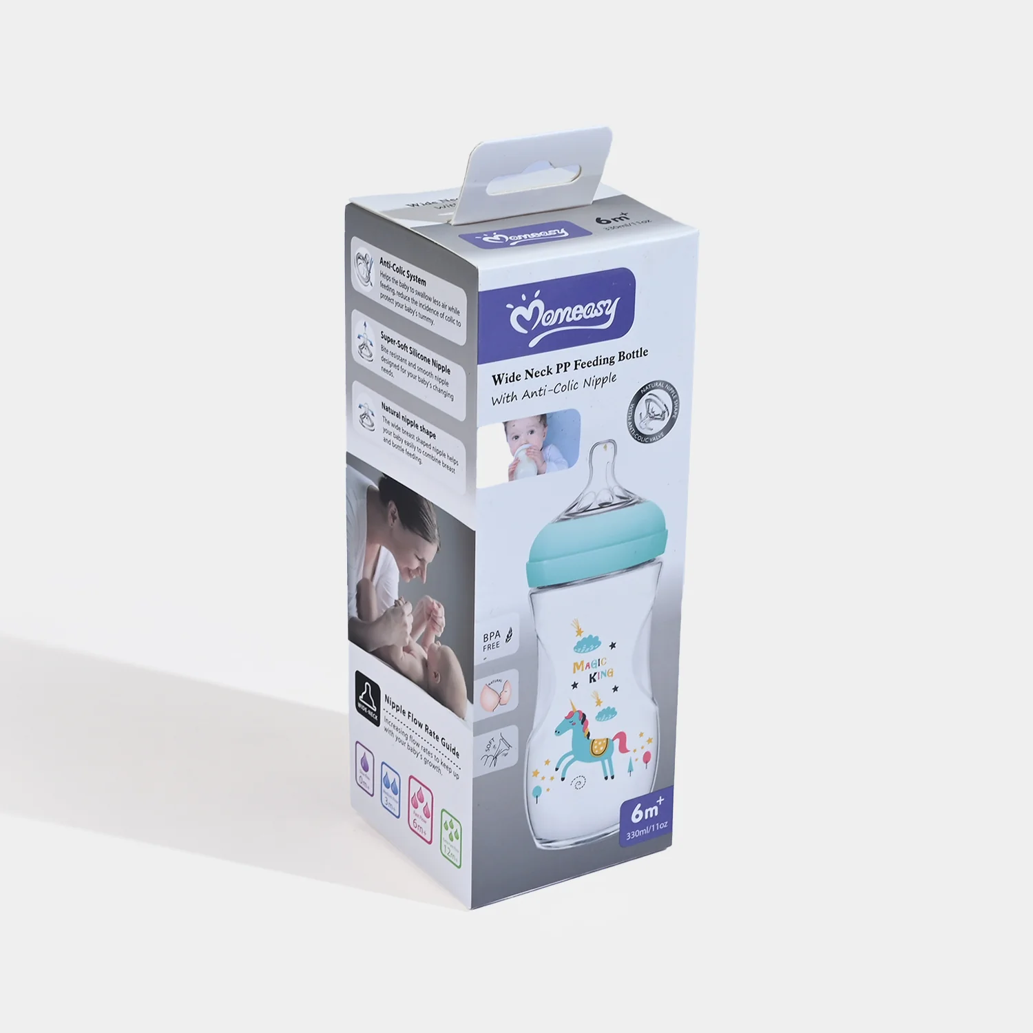 Wide Neck PP Baby Feeding Bottle | 6M+ - Image 3