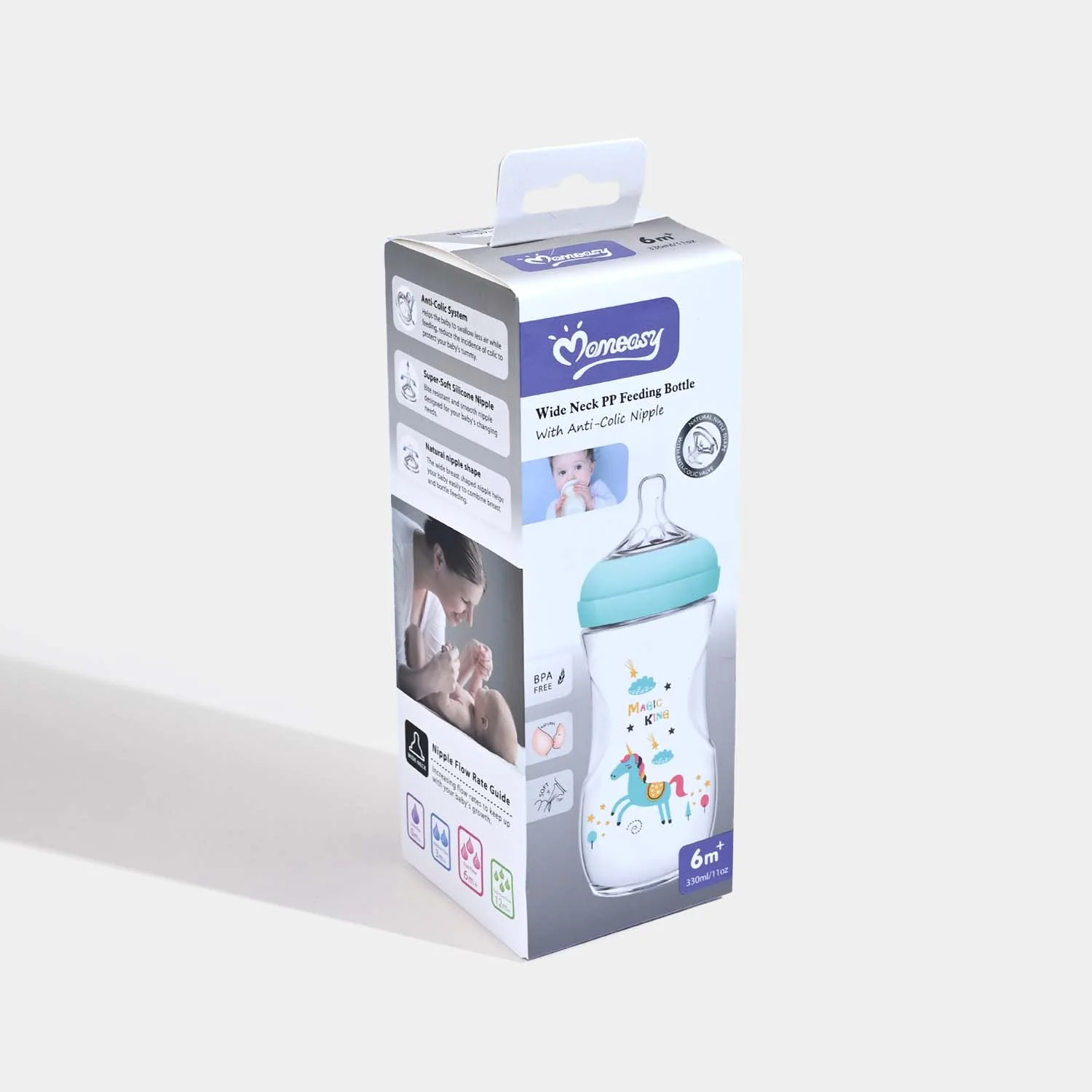 Wide Neck PP Baby Feeding Bottle | 6M+ - Image 3