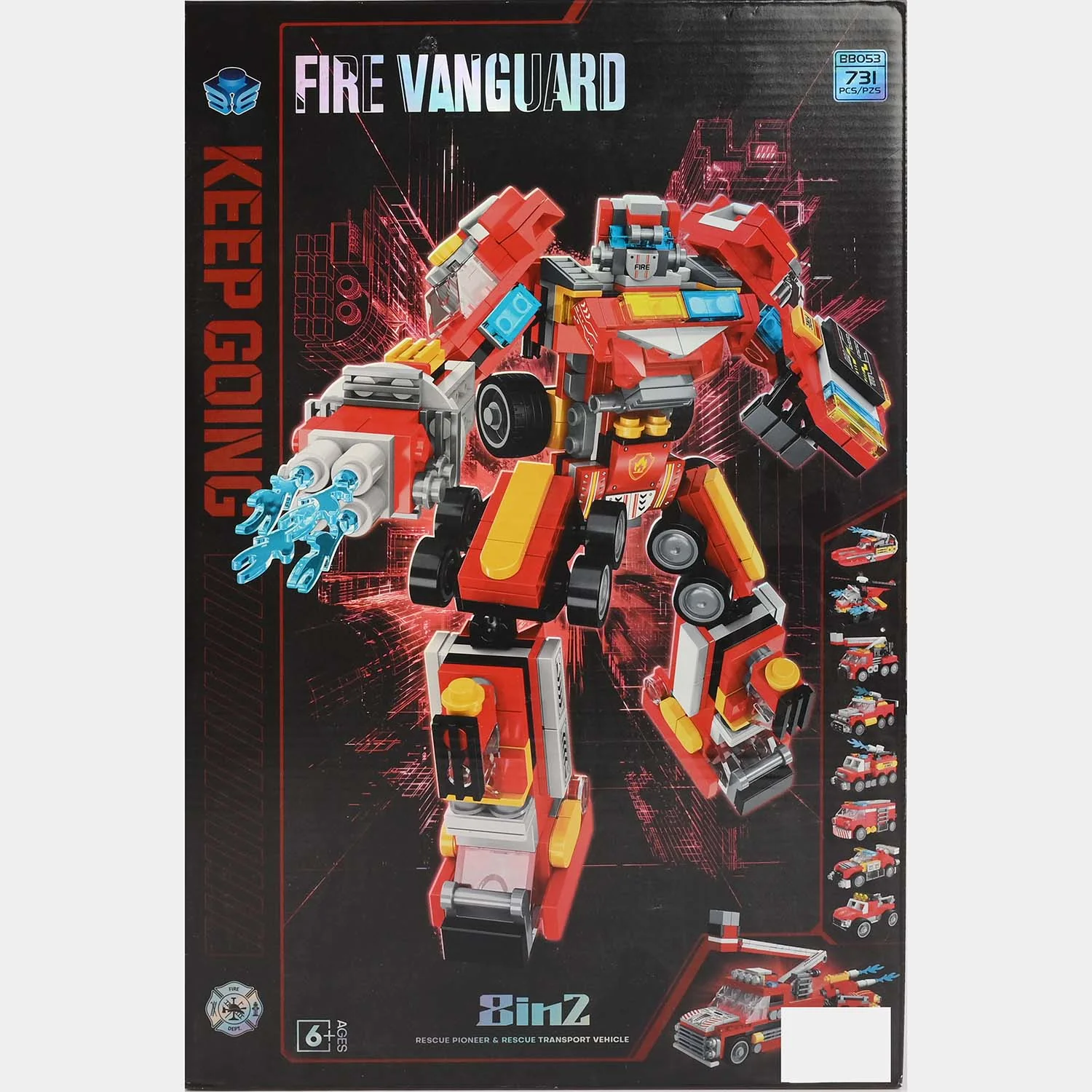 Fire Vanguard 8-in-2 Building Block Set | 73PCs - Image 3