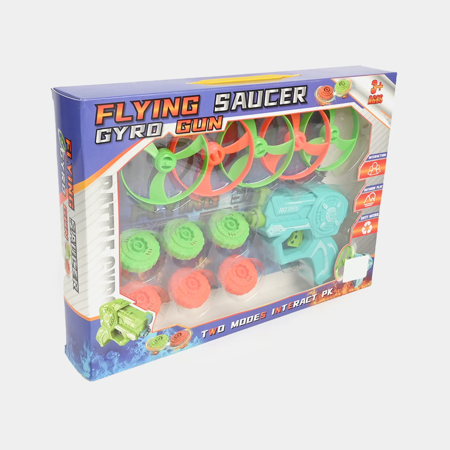 Flying Saucer Gyro Launcher Toy Set - Image 3