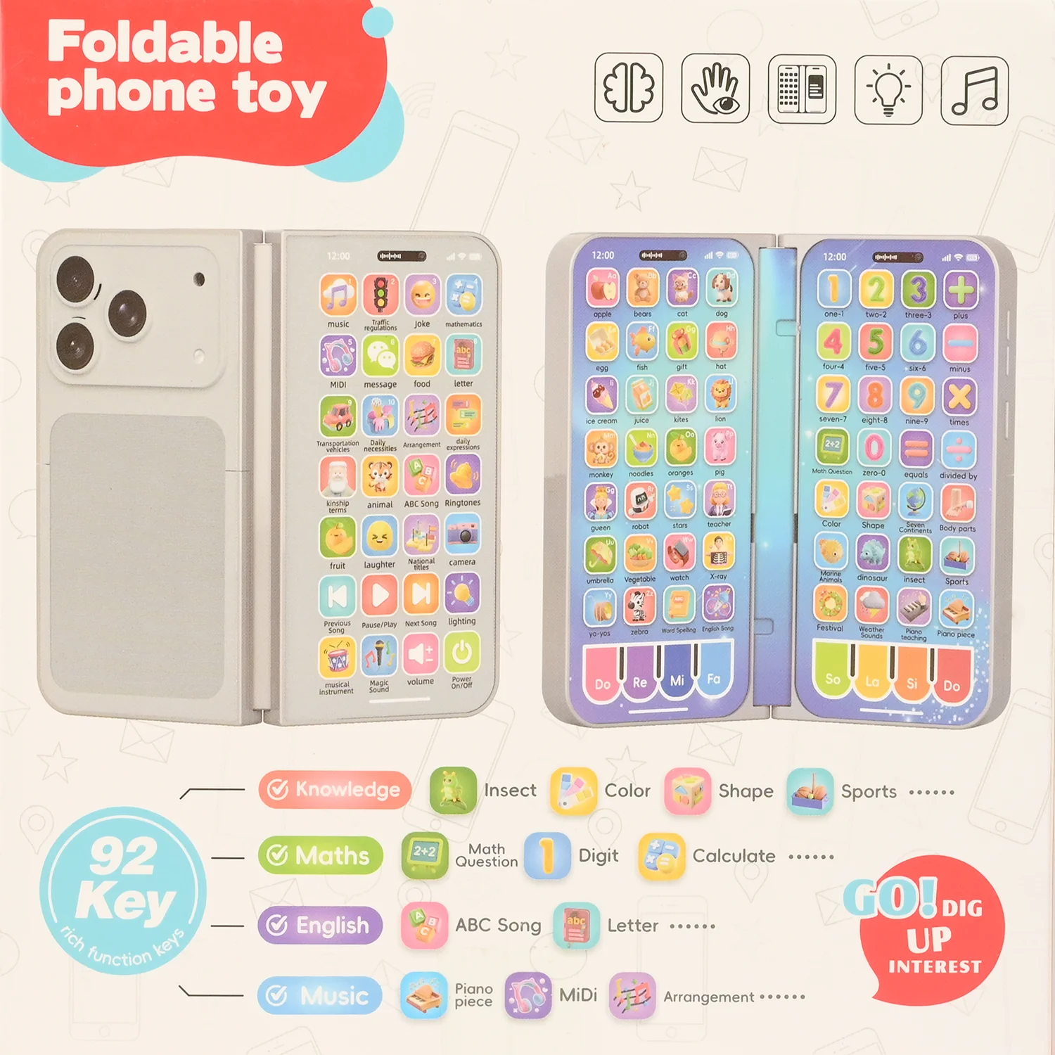 Early Education Foldable Phone Toy with Light & Music - Image 7