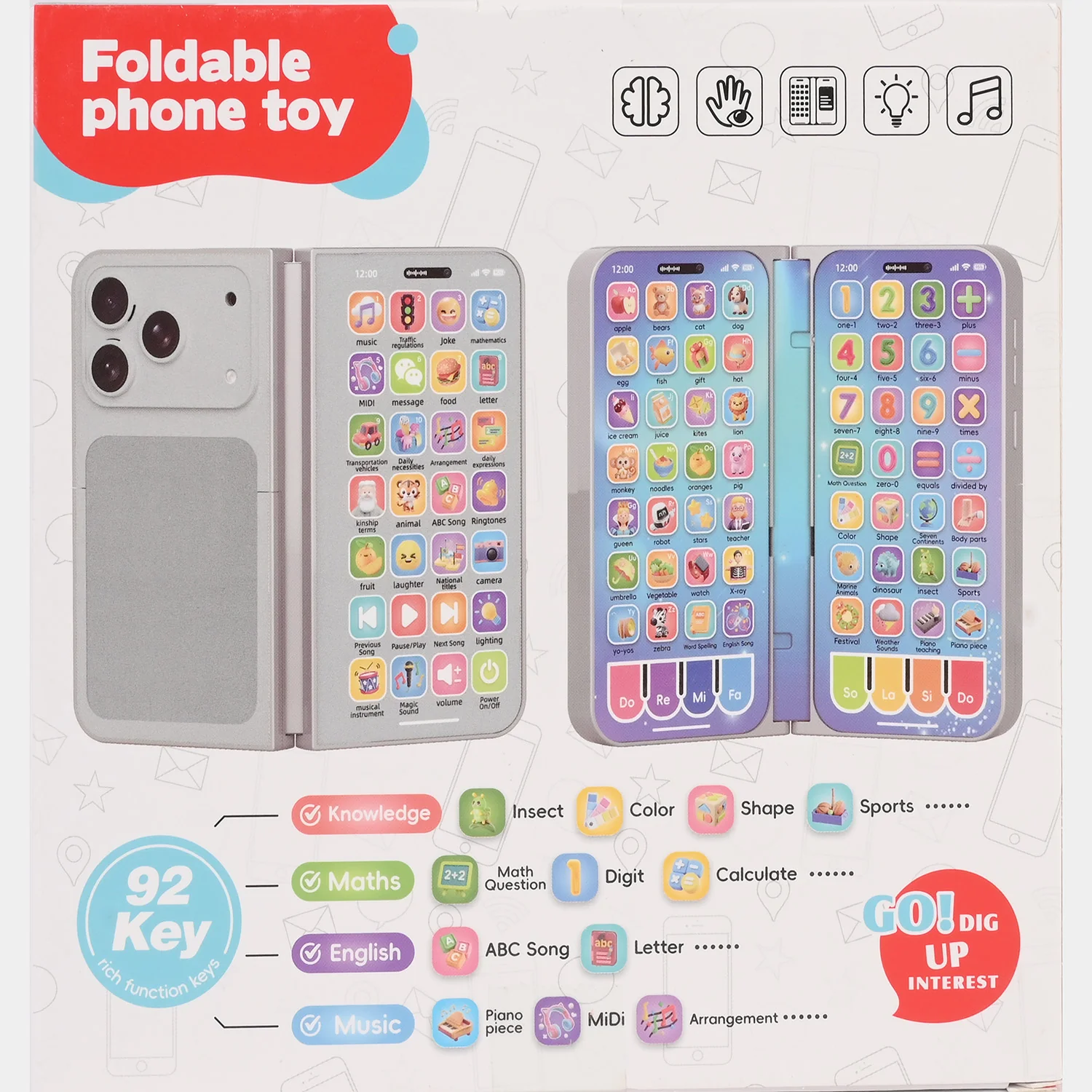 Early Education Foldable Phone Toy with Light & Music - Image 6