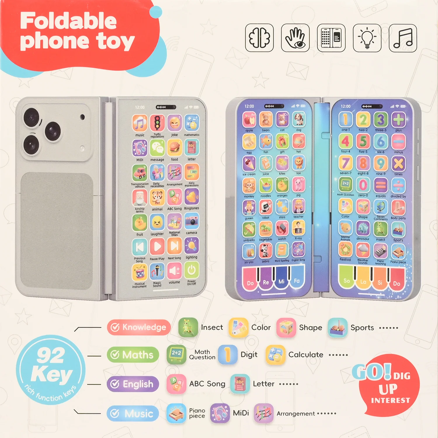 Early Education Foldable Phone Toy with Light & Music - Image 7