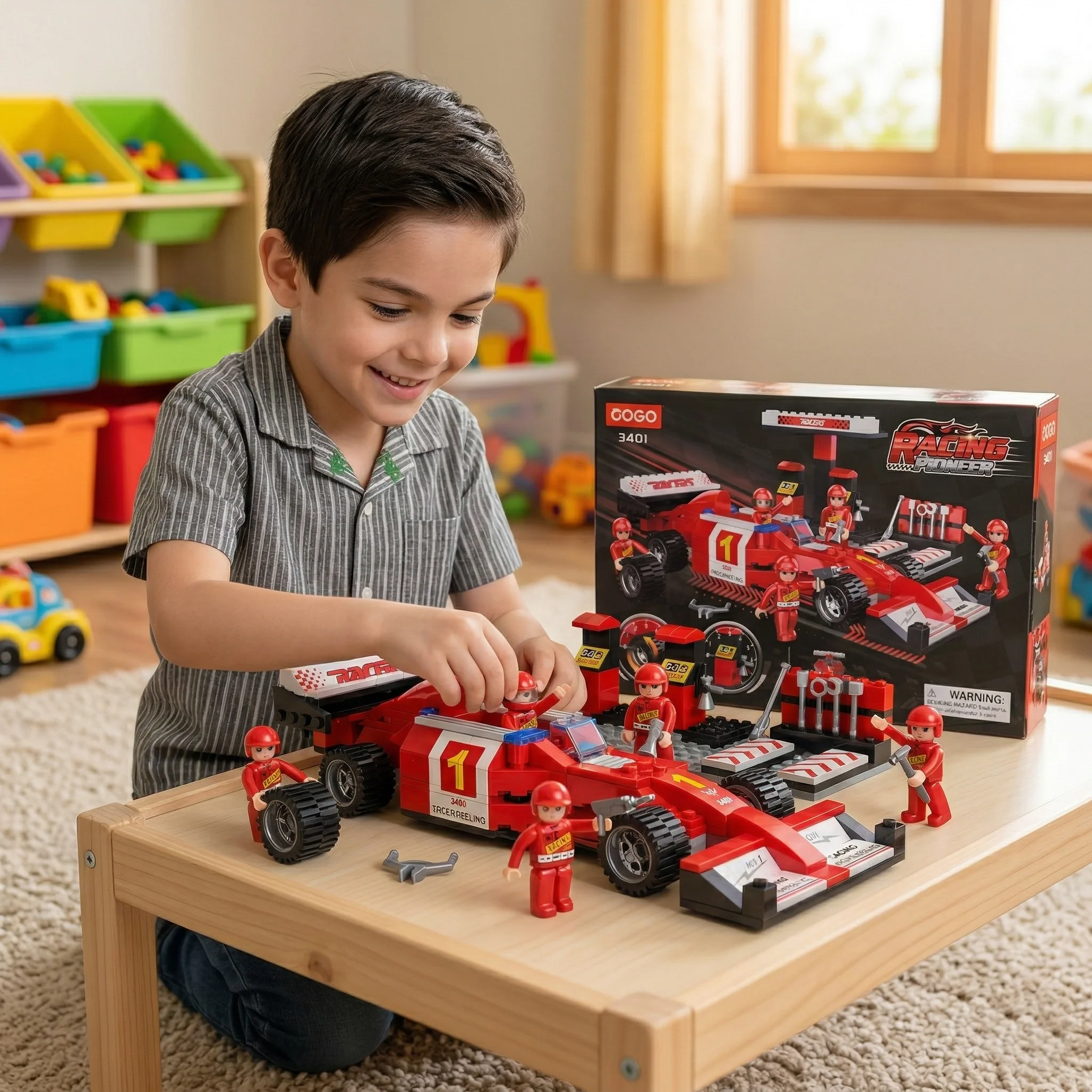 Formula Racing Car Building Block Set for Kids