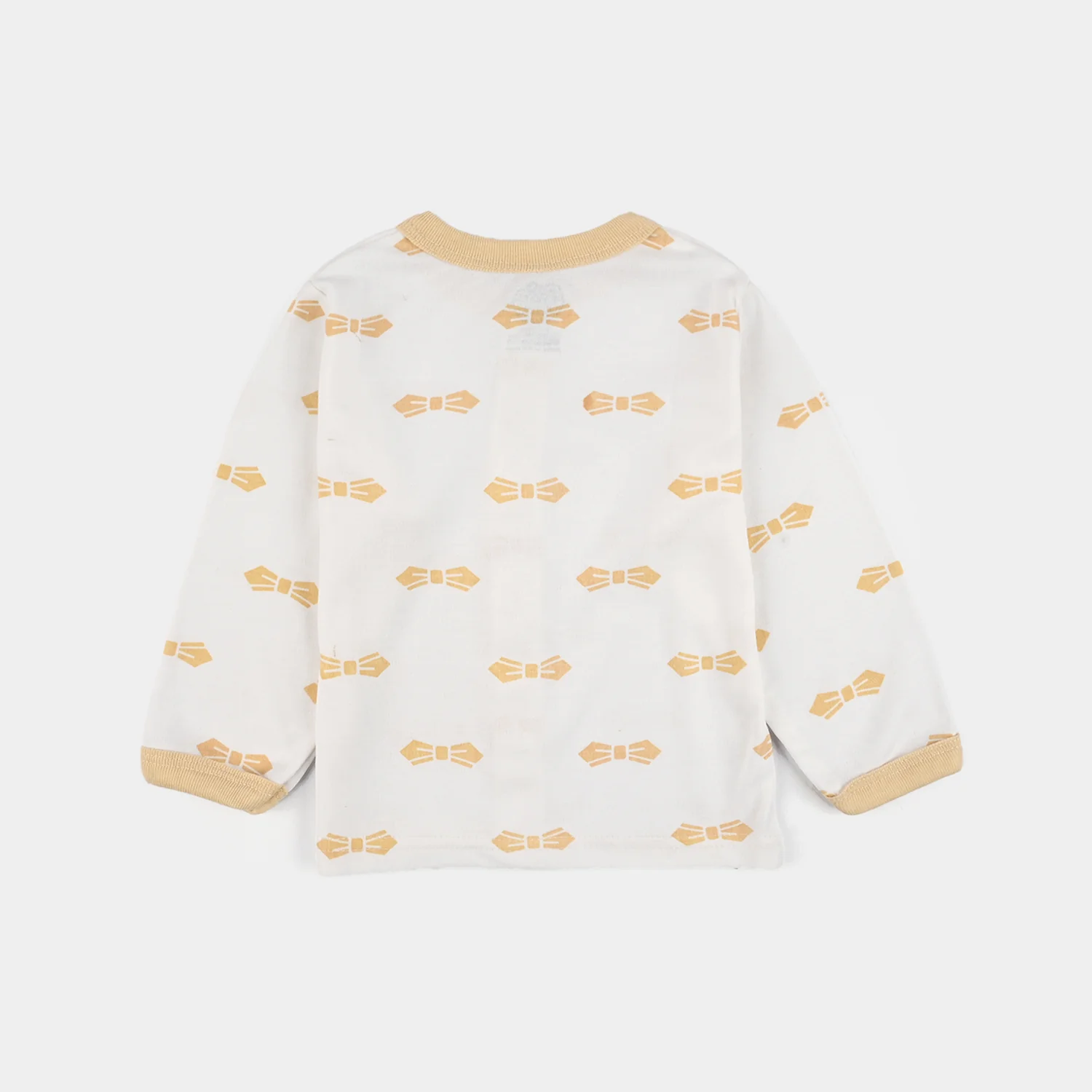 Infant Front Open Suit Bow Bleached Sand - Image 3