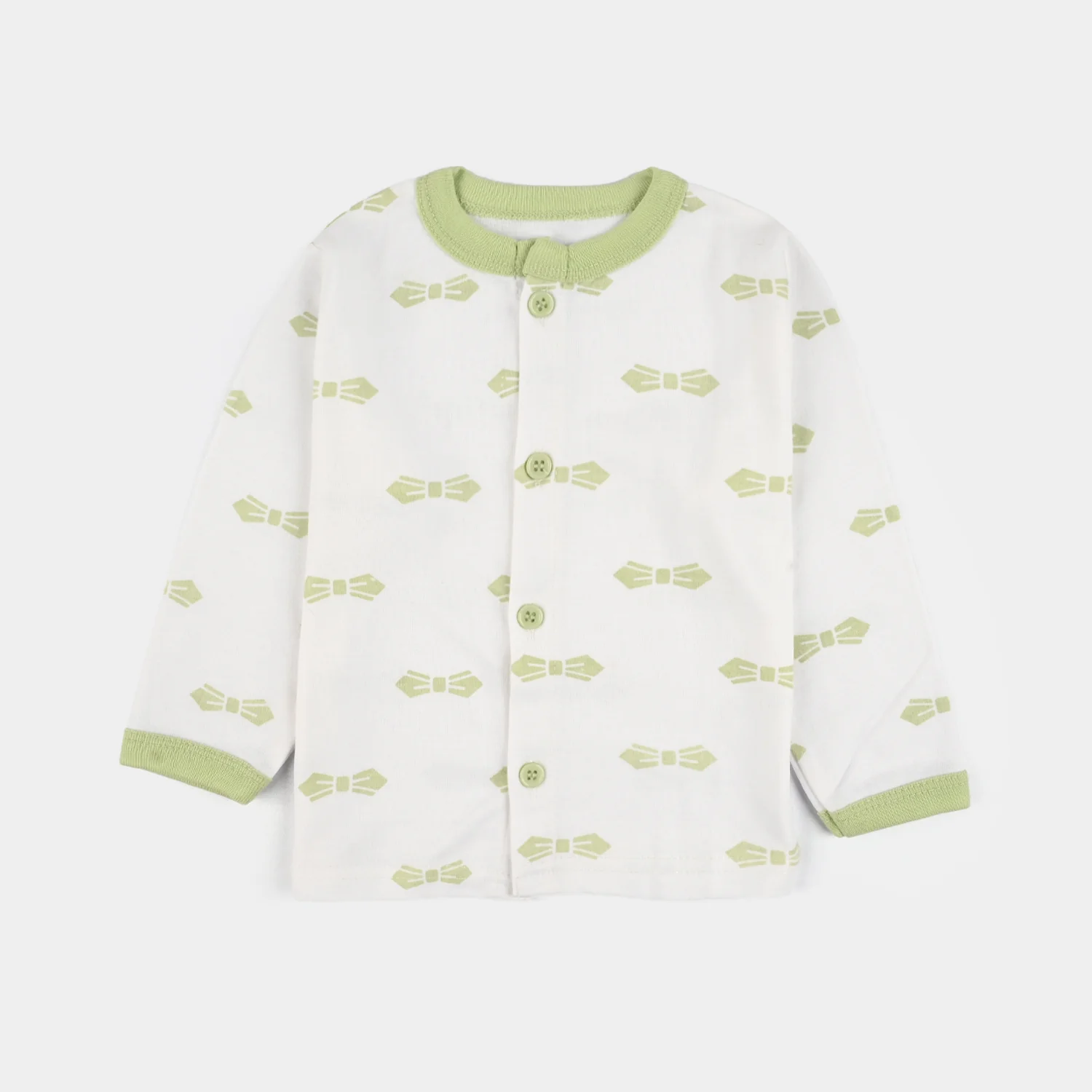 Infant Front Open Suit Bow Misty Jade - Image 2