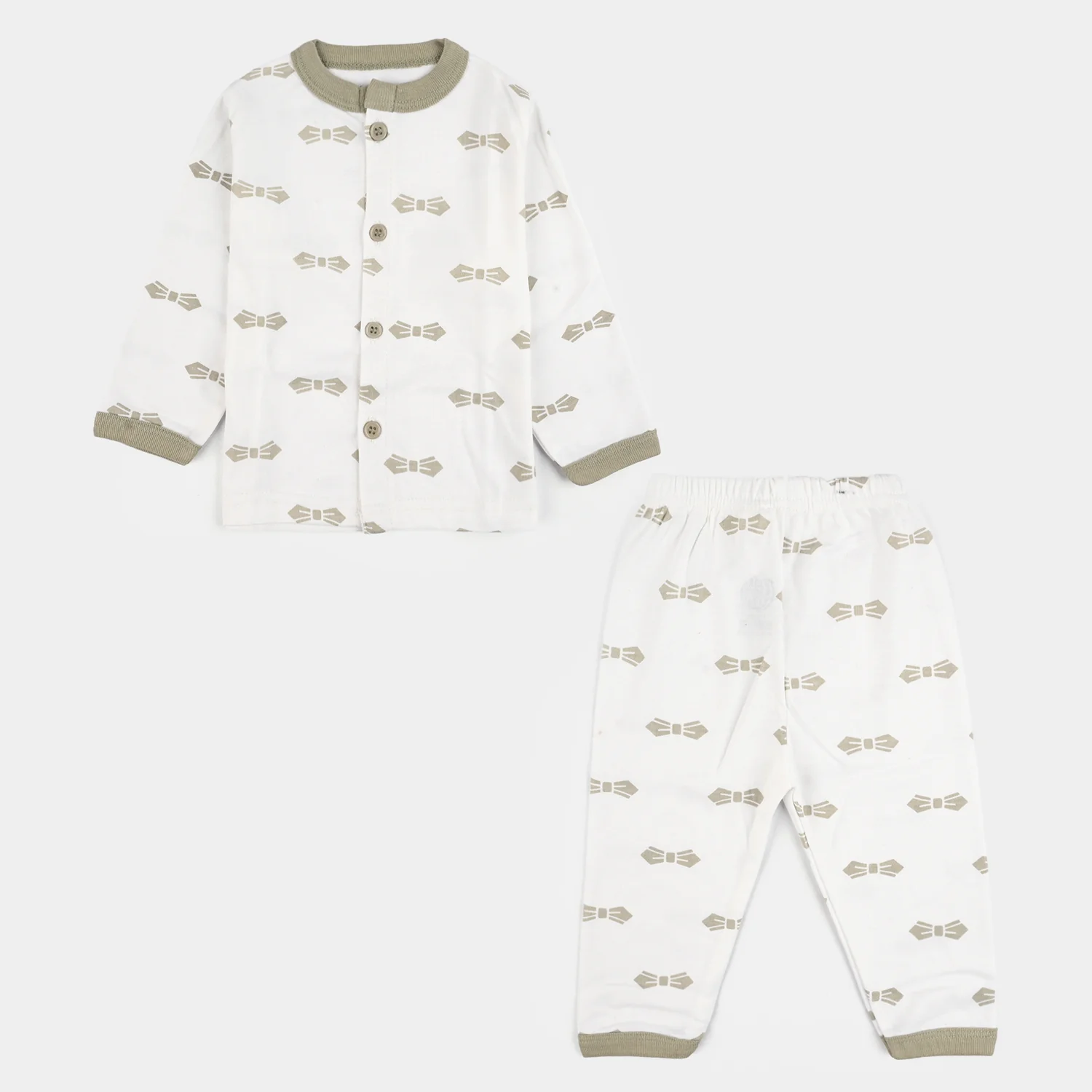 Infant Front Open Suit Bow Quiet Grey