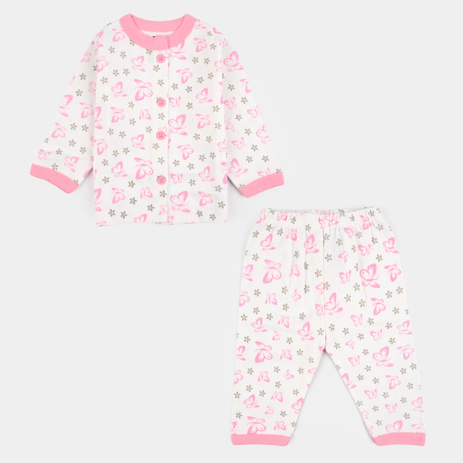Infant Front Open Suit Butterfly L.Pink