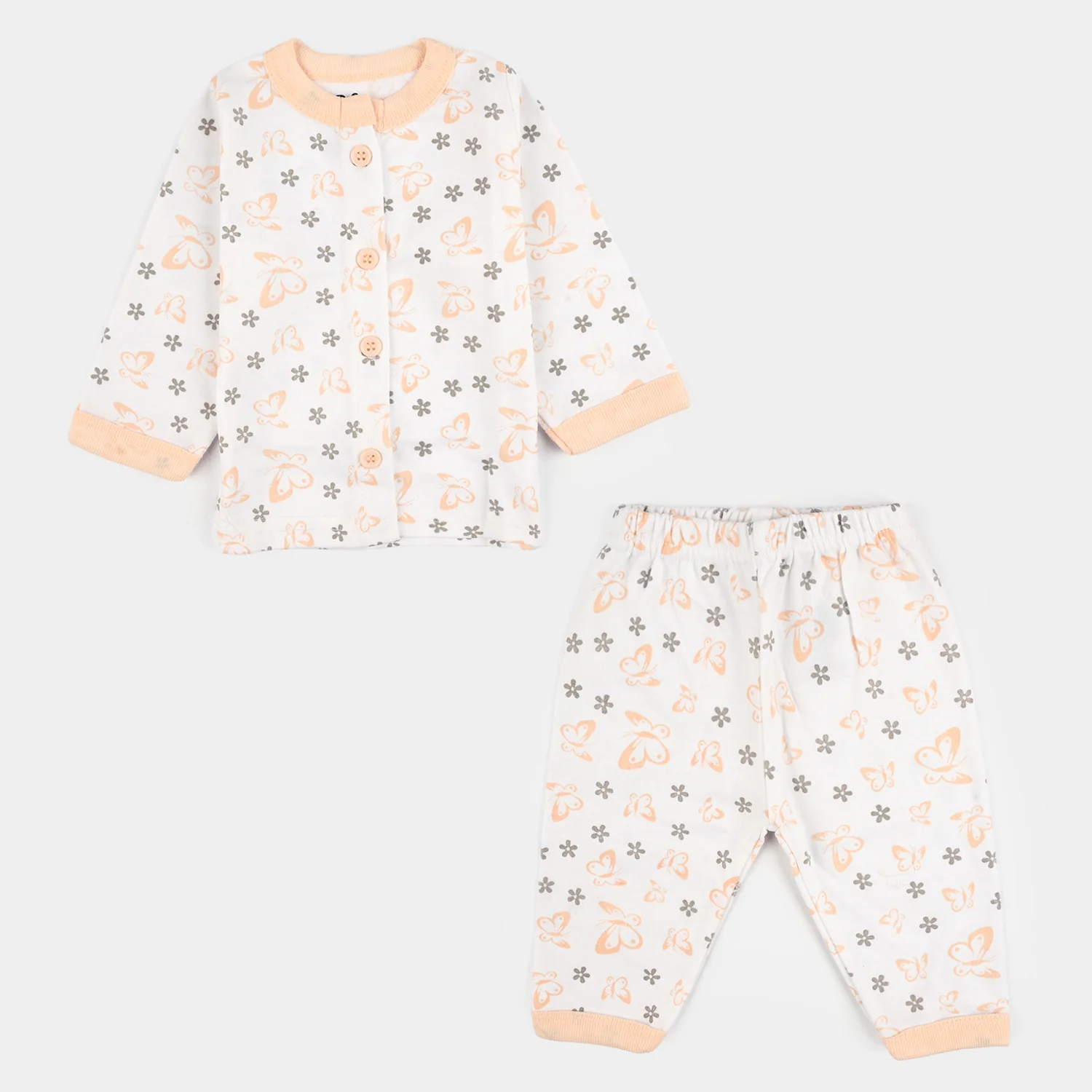 Infant Front Open Suit Butterfly Peach