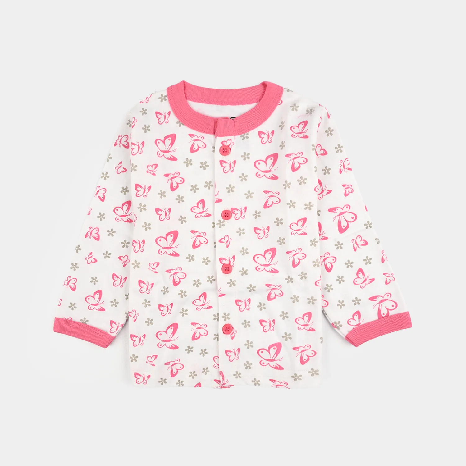 Infant Front Open Suit Butterfly Pink - Image 2