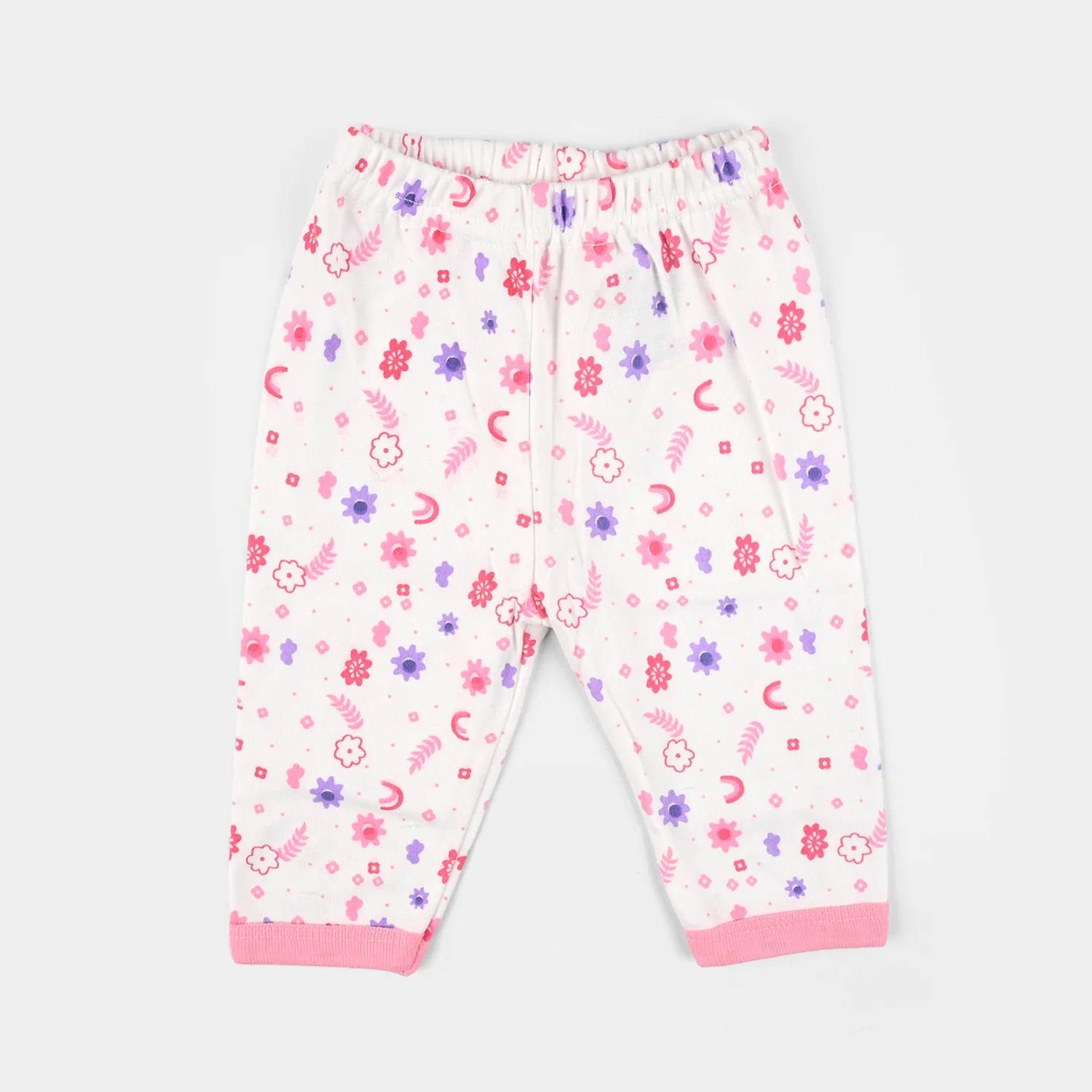 Infant Front Open Suit (Flower) - White/Pink - Image 4