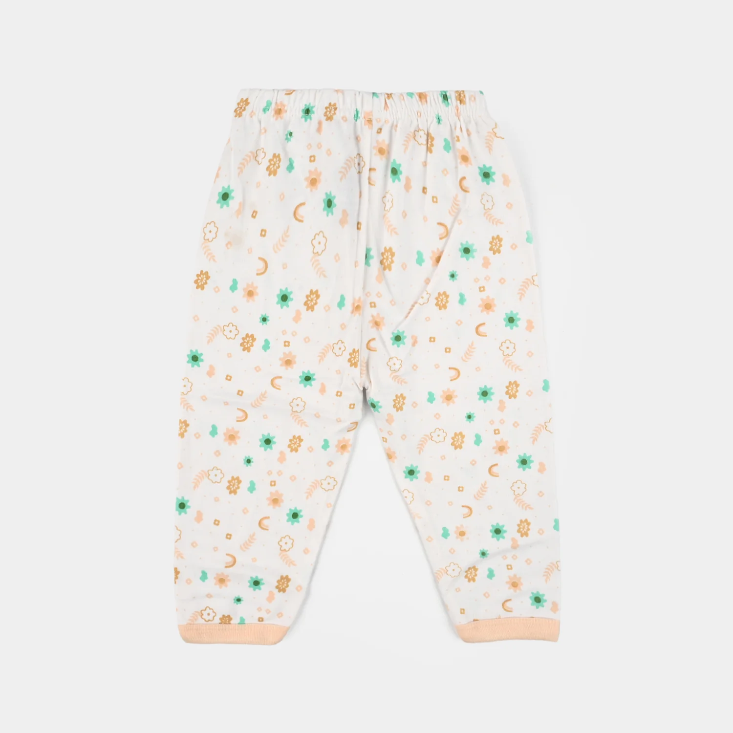 Infant Front Open Suit (Flower) - White/Peach - Image 4
