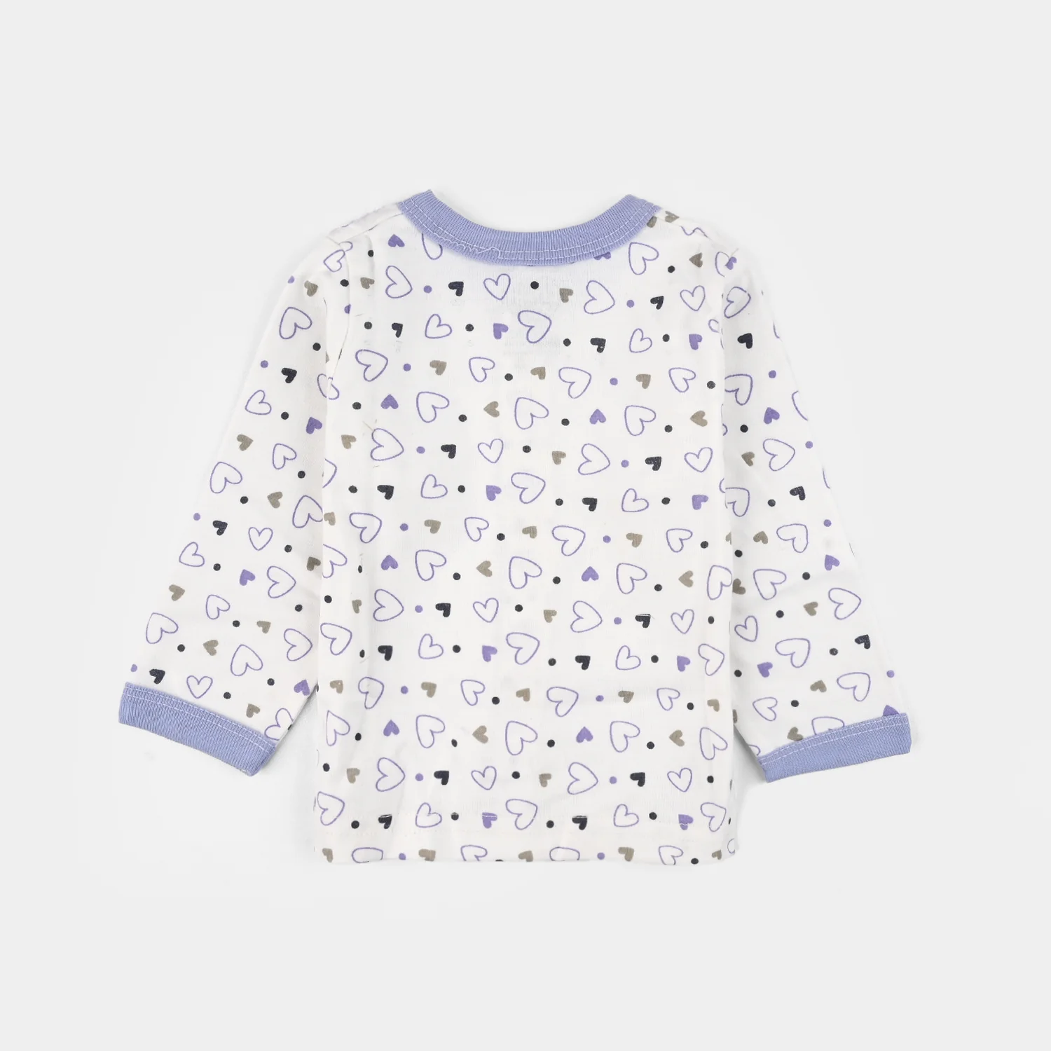 Infant Front Open Suit (Heart) - White/Purple - Image 3