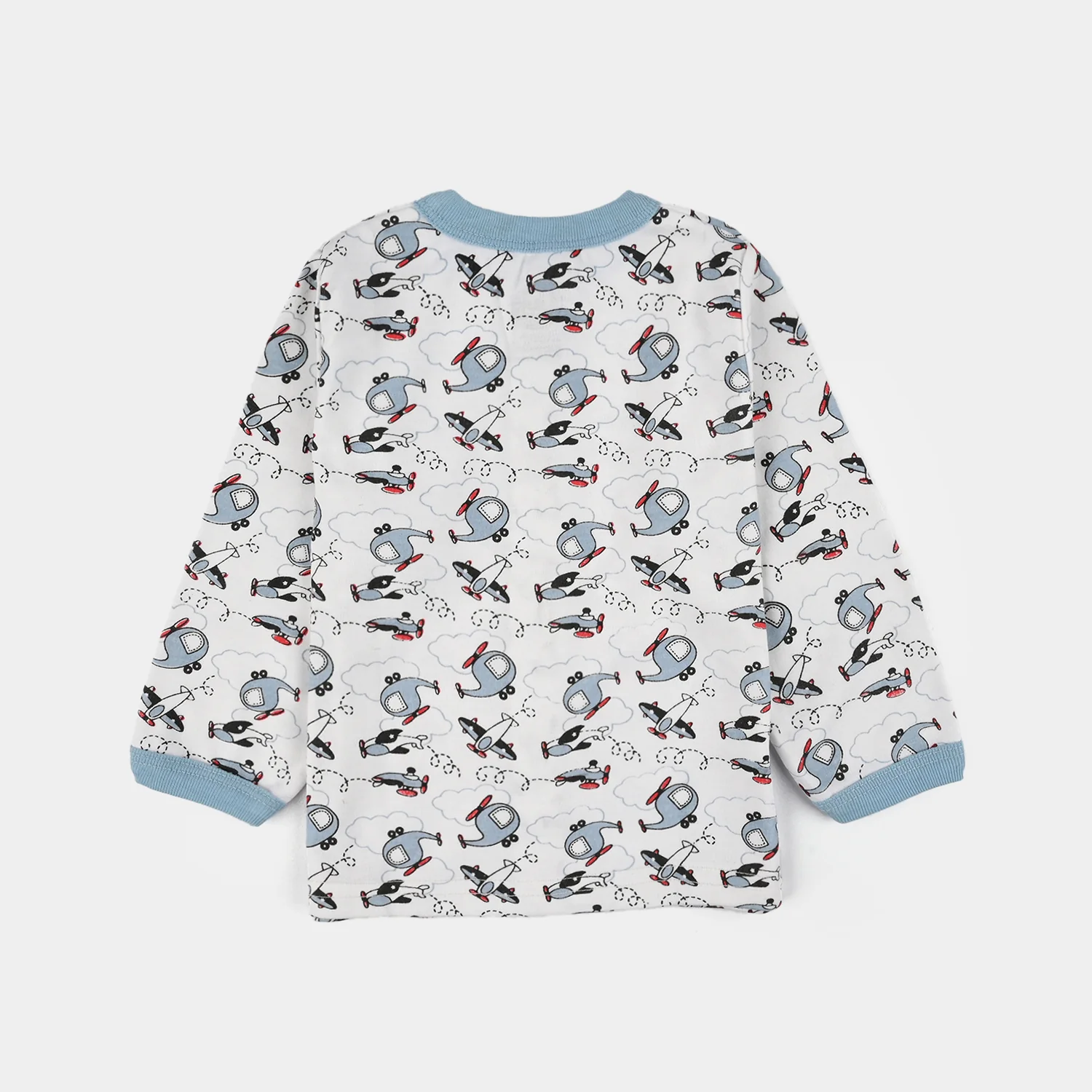 Infant Front Open Suit (Helicopter) - White/Blue - Image 3